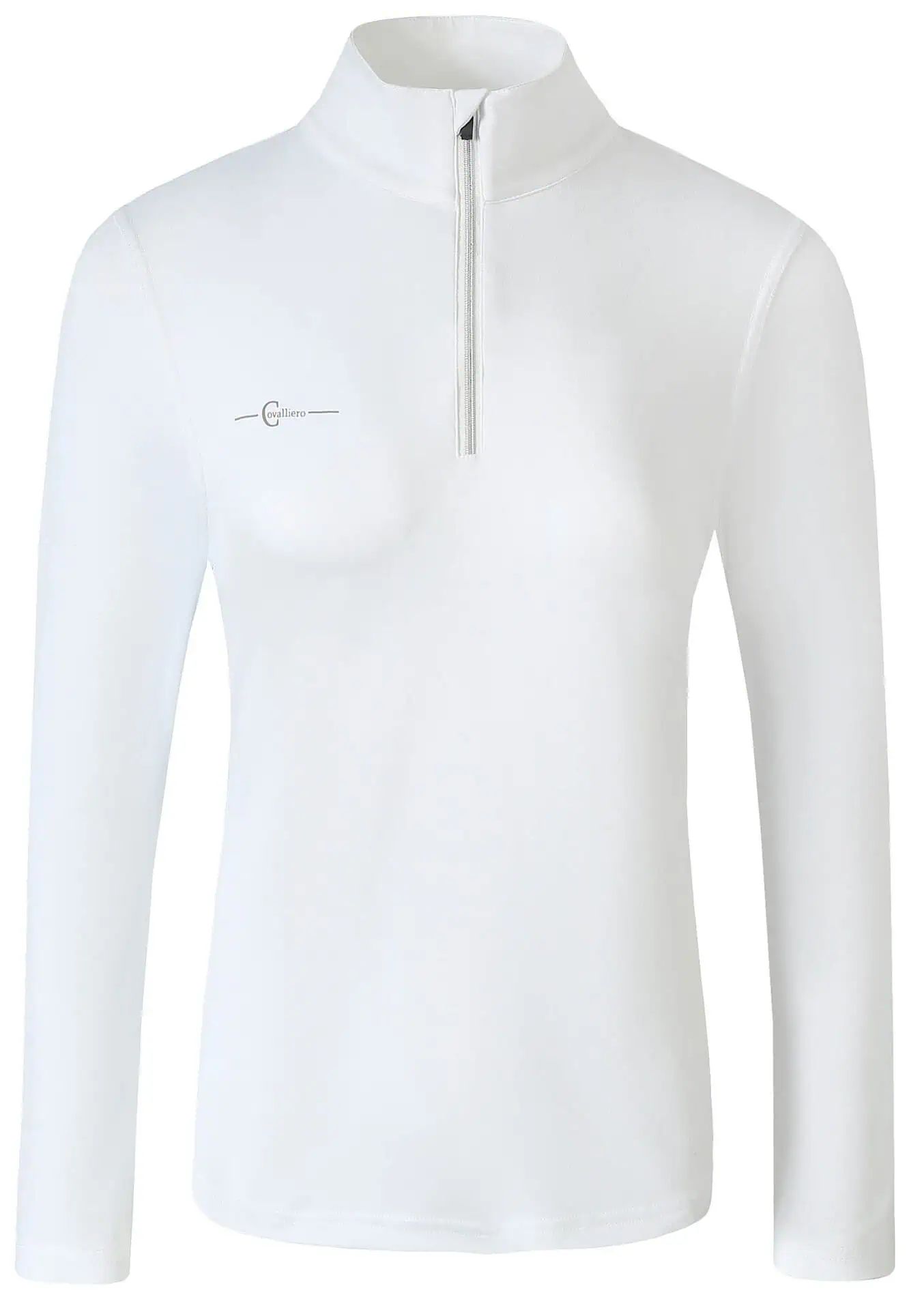 Covalliero ActiveShirt Damen, weiß, atmungsaktives Langarm-Shirt, Slim Fit