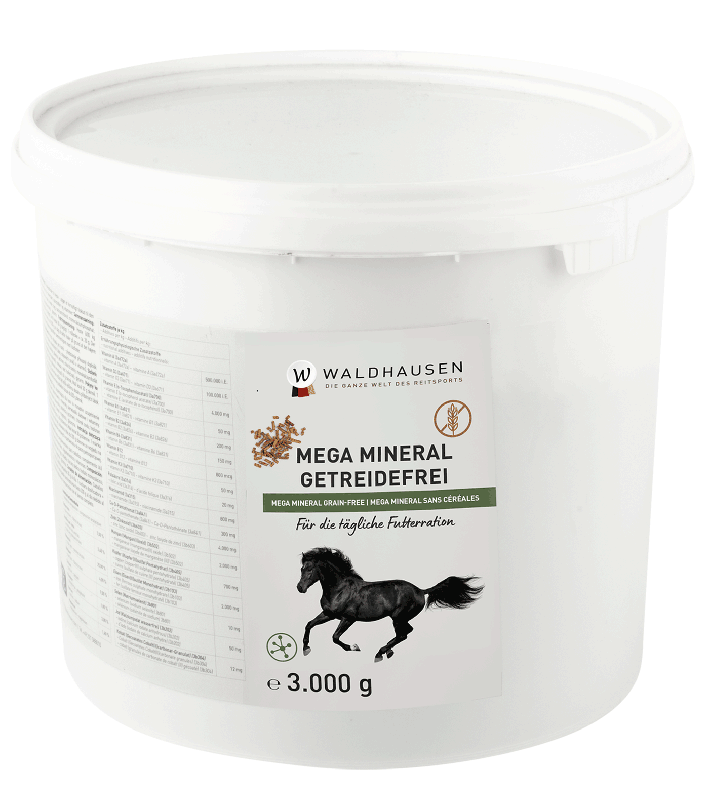 Waldhausen Mega Mineral Getreidefrei Pellets für Pferde, 3 kg
