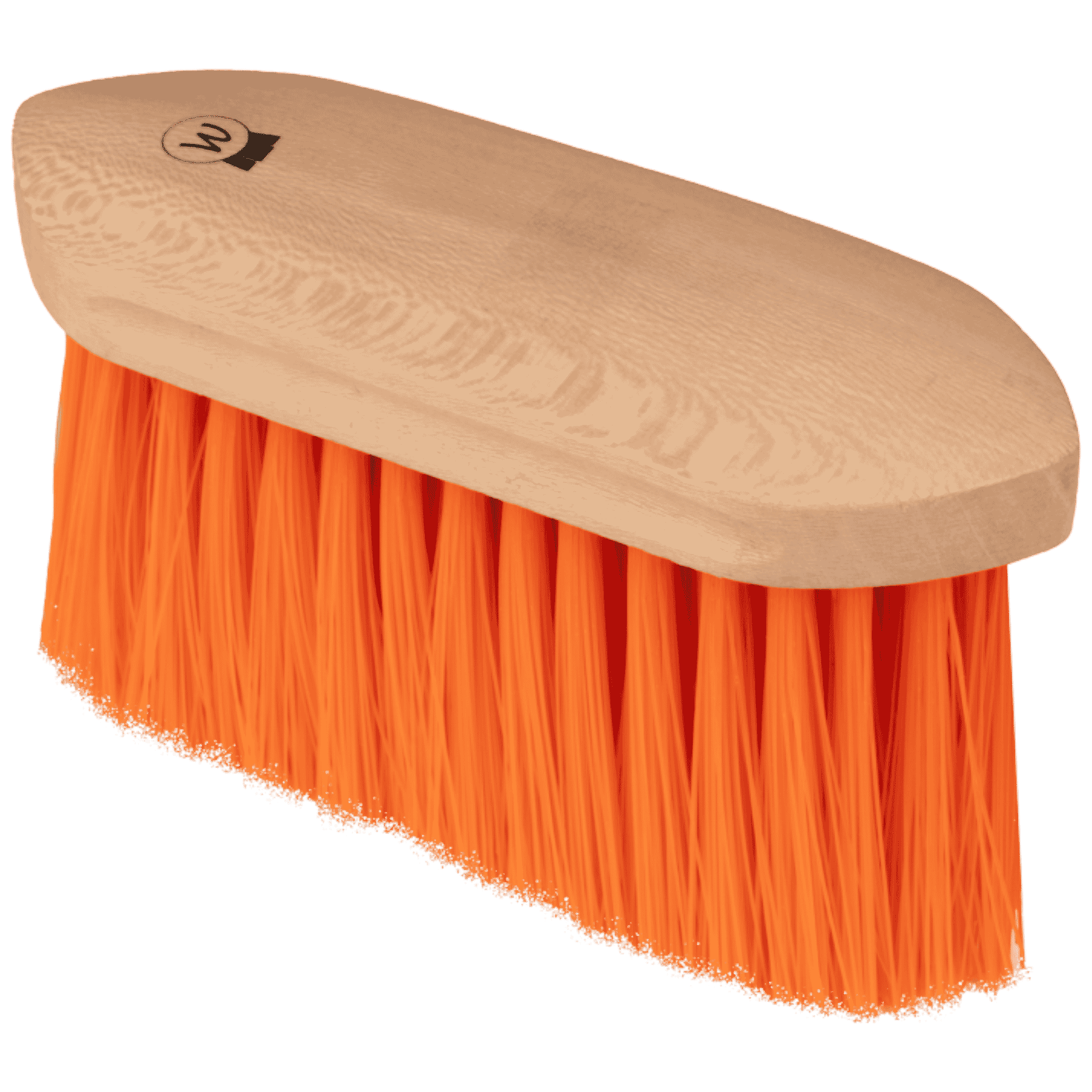 wooden-handled, scrub-brush, orange-bristles, wide-brush, synthetic-bristles