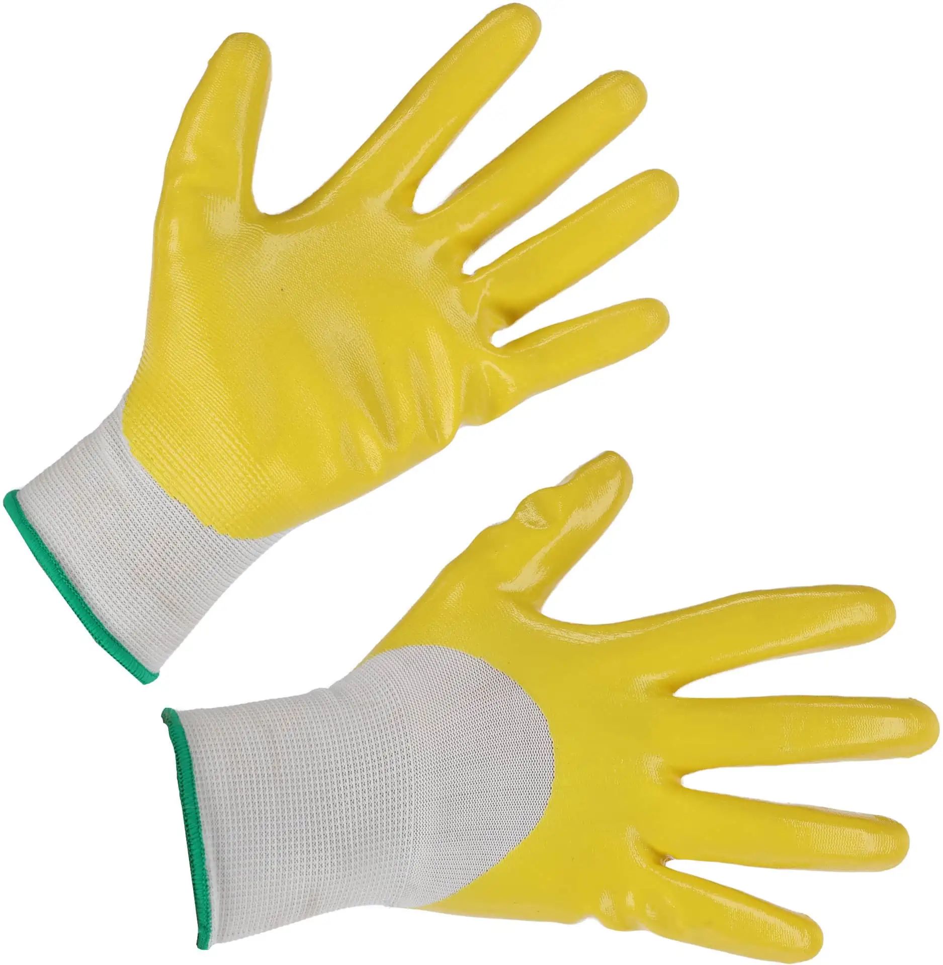 Gant de travail Flexline nitrile Kerbl, jaune, résistant à l'abrasion et à l'huile