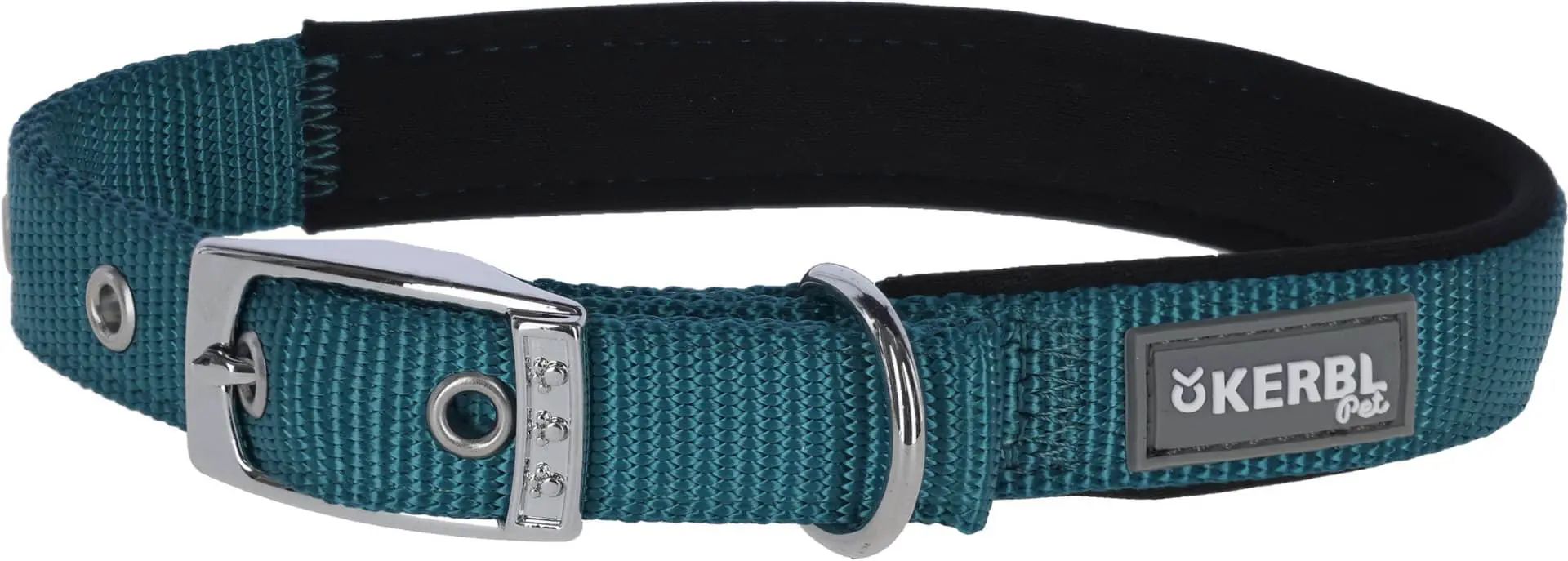 Kerbl Nylonhalsband Miami Plus für Hunde mit Softeinlage, grau, 38-46 cm/25 mm