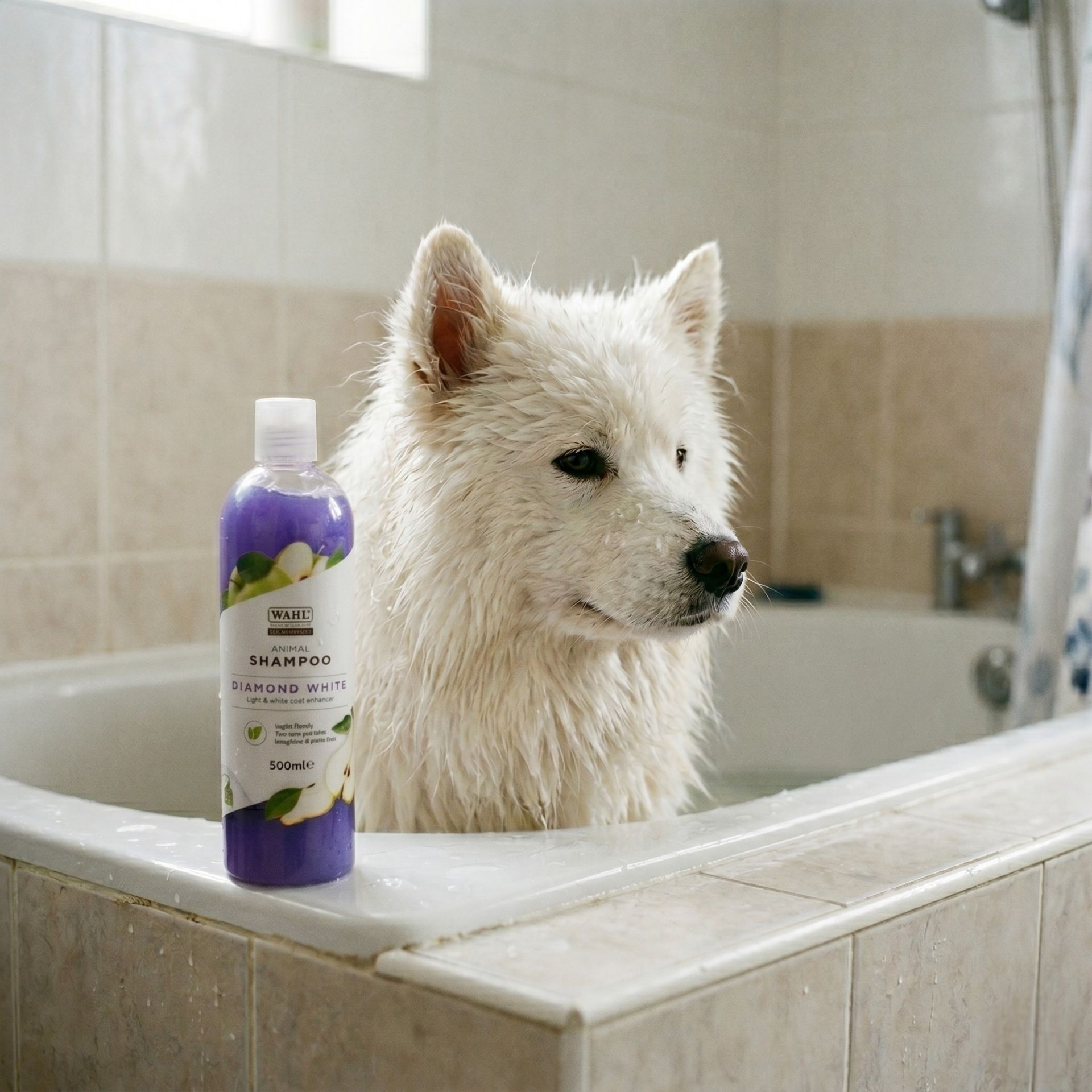 dog, pet, bath, shampoo, white