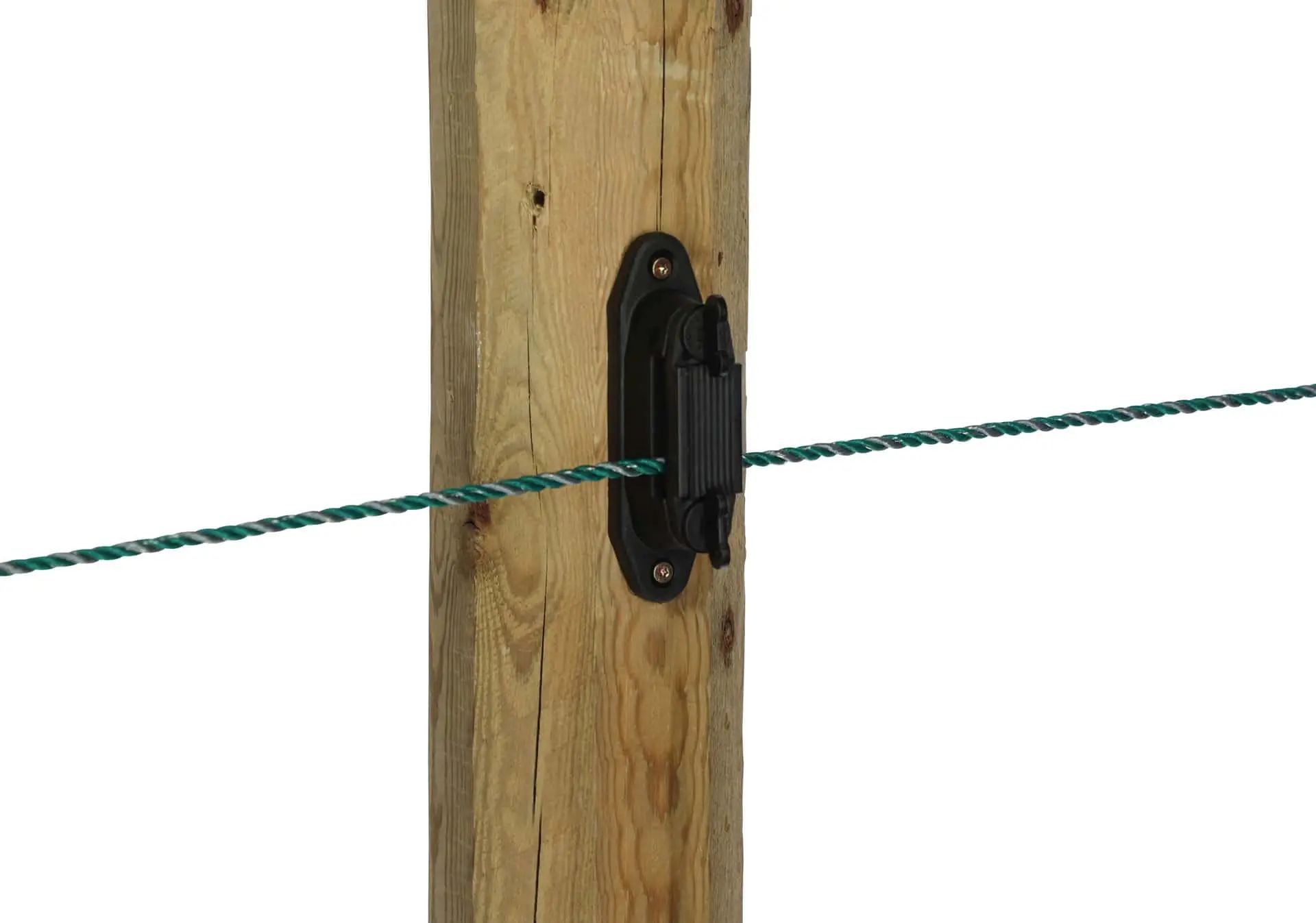 AKO Eckisolator, Streckenisolator Profi für 4cm-Band, 10 Stück, im Einsatz