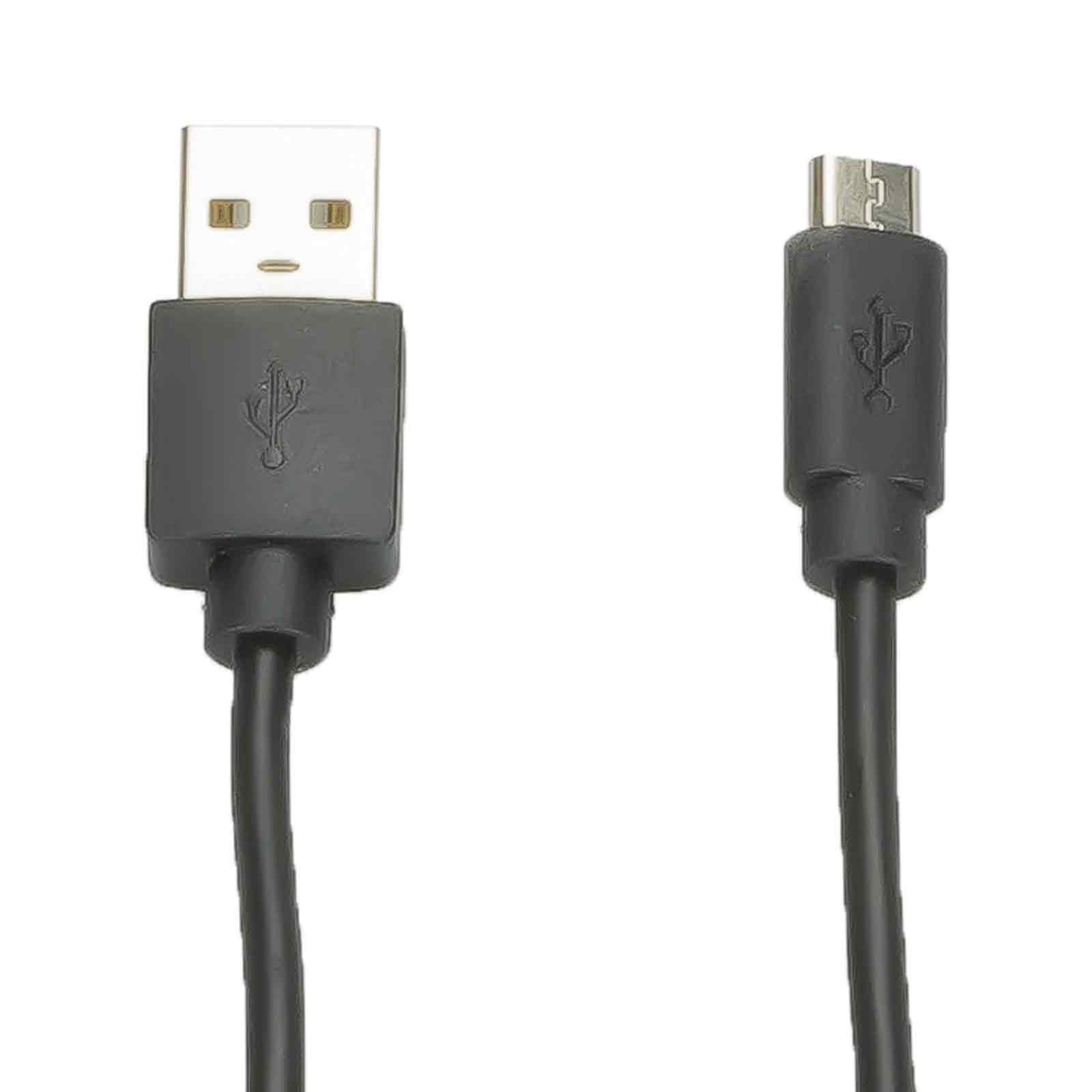Schwarzes USB-Kabel mit USB-A-Stecker und Micro-USB-Stecker