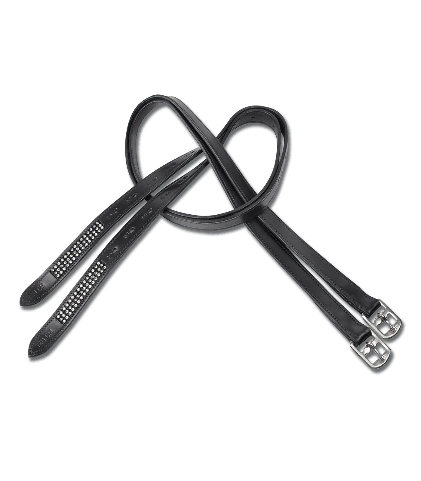 STAR Steigbügelriemen Silverstar mit Strasssteinen, Leder, Paar, 140 cm