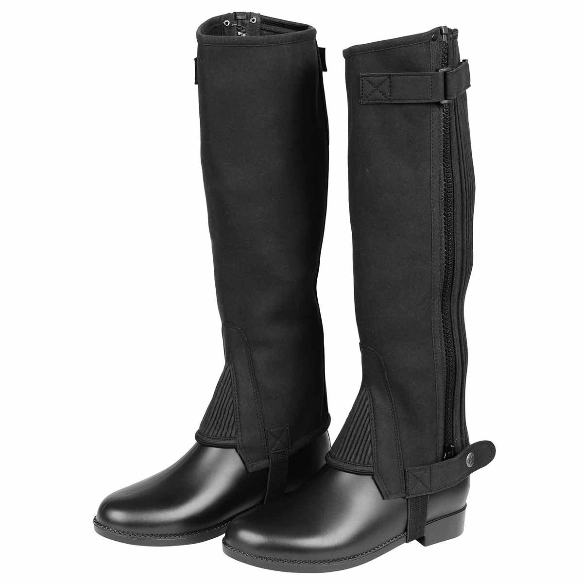 Covalliero Minichaps ClassicStretch, noir, en simili cuir résistant, XS