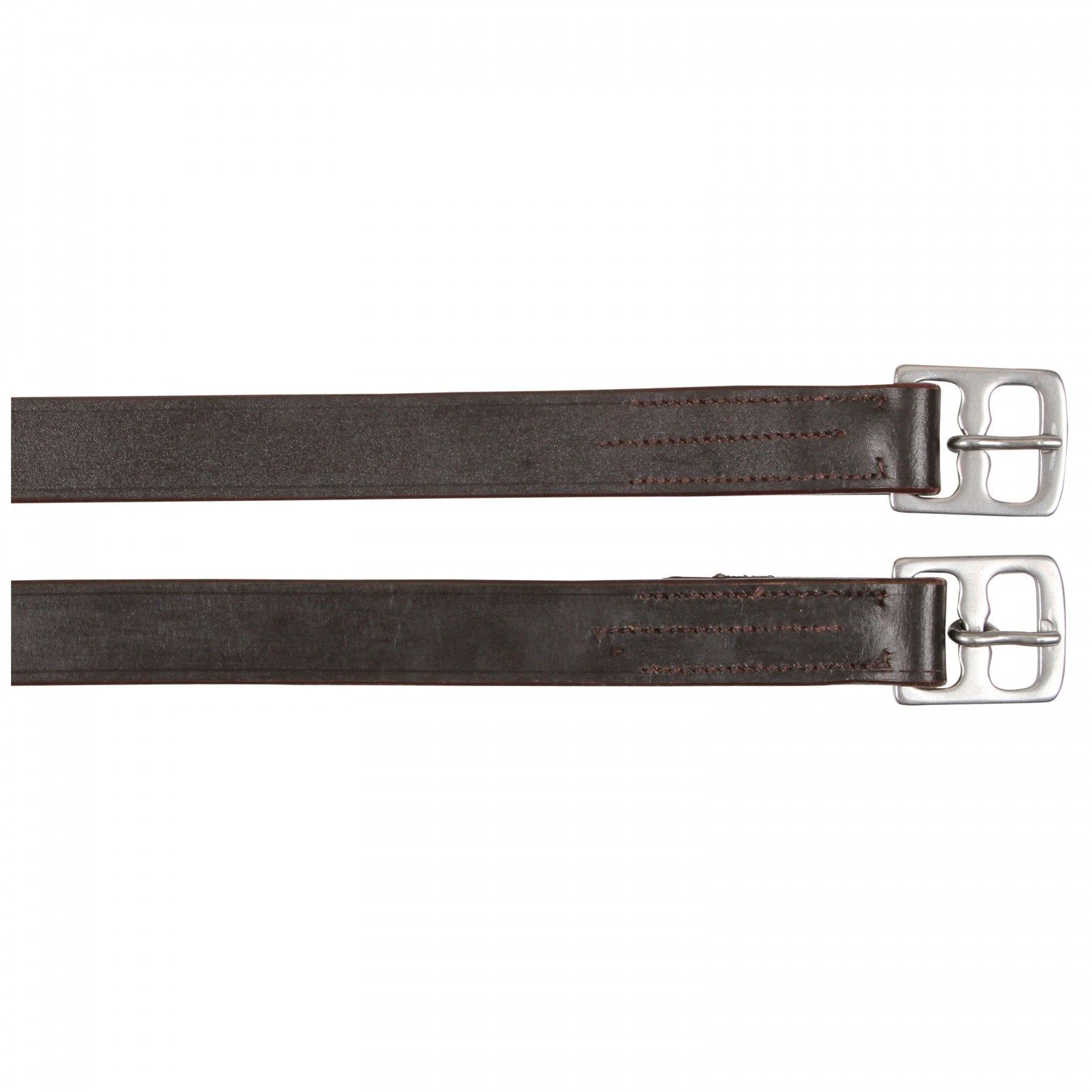 Kerbl Steigbügelriemen Leder, 2 Stück, mit Dornschnalle, 145 cm, braun