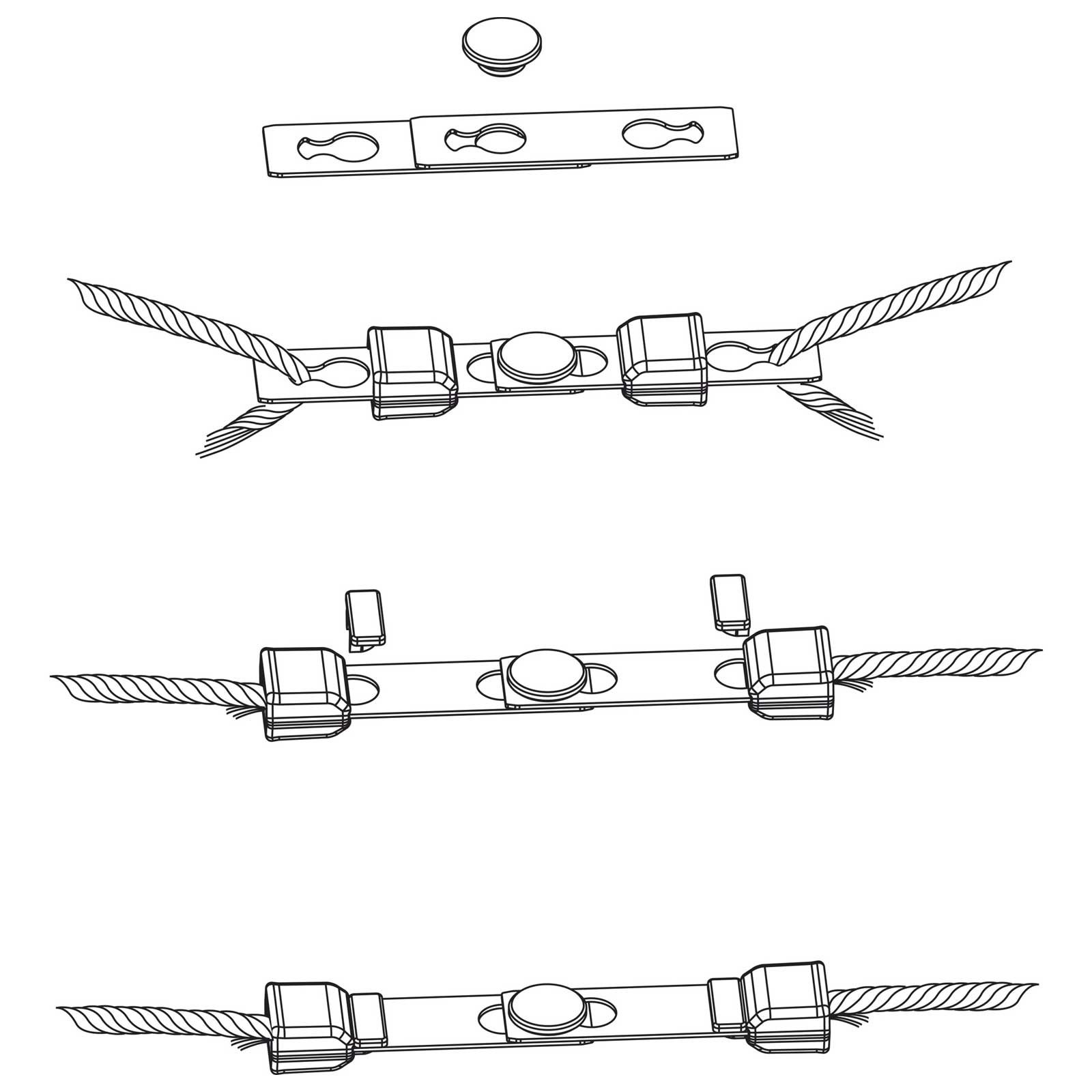 AKO Litzclip Safety-Link Seilverbinder, 6er Set, Ø 6 mm, Montageschema