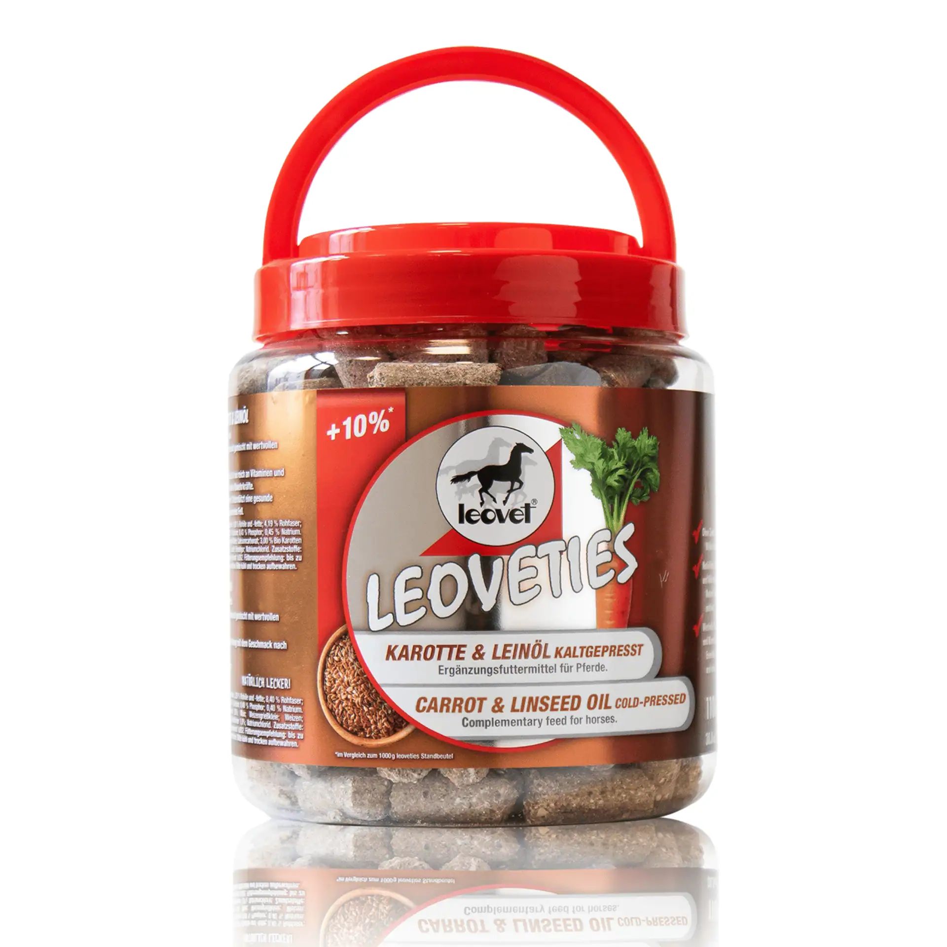 Friandises Leoveties pour chevaux carotte & graines de lin 1,1 kg de Leovet