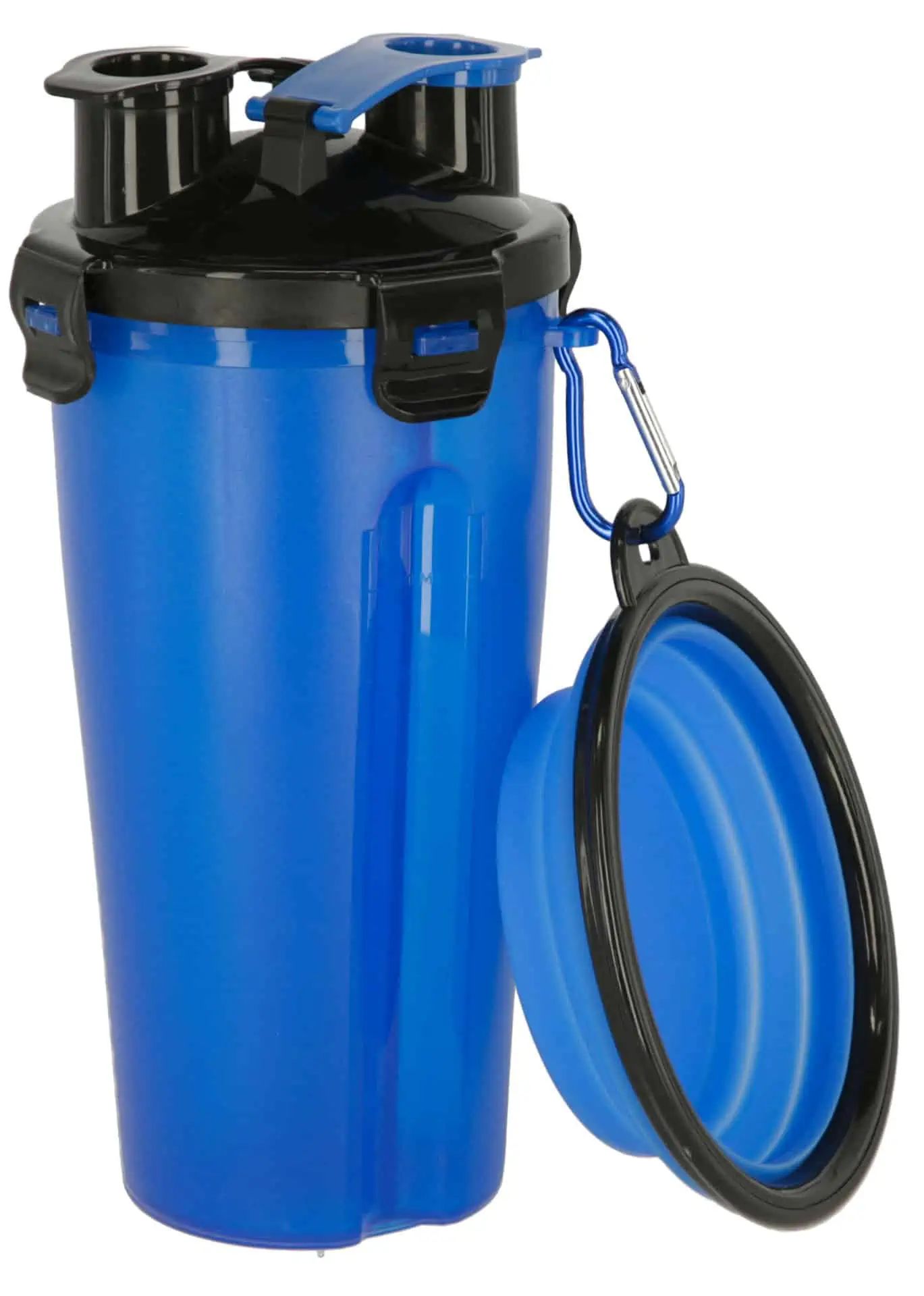 Futter- und Wasserbehälter inkl. Reisenapf blau, 2 x 350 ml