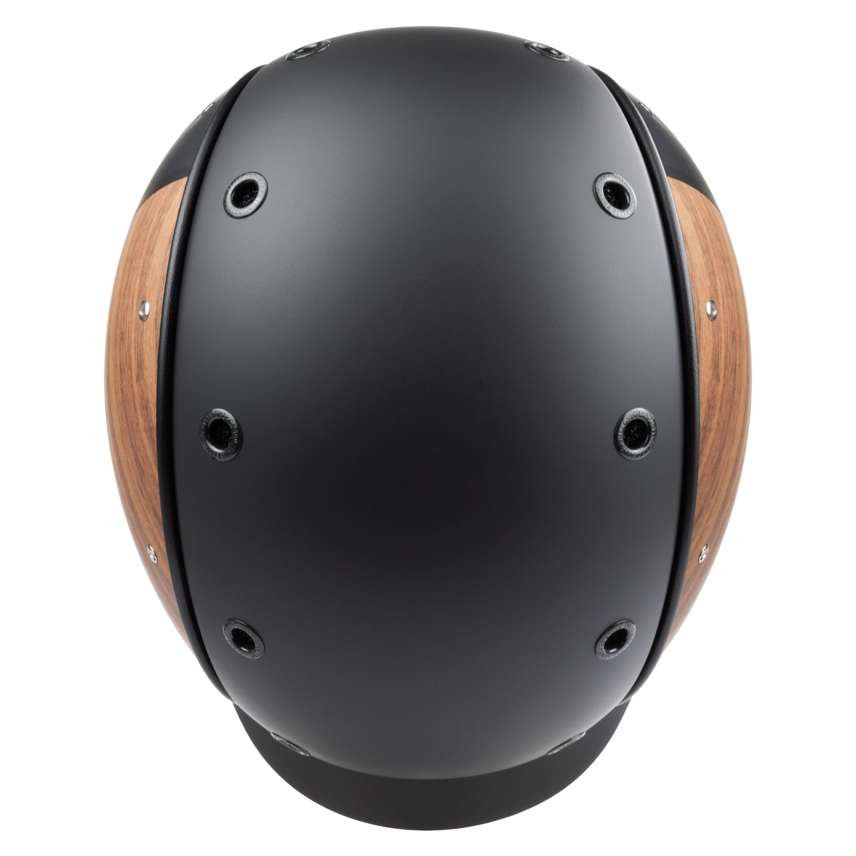 Casco Champ Split Fumed Reithelm schwarz in edler Holzoptik, Draufsicht