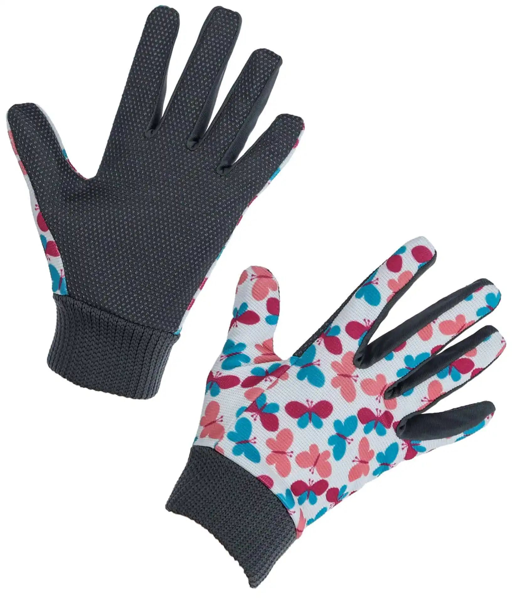 Kerbl Gants enfant Joy poignet tricoté, respirants & antidérapants, Butterflies