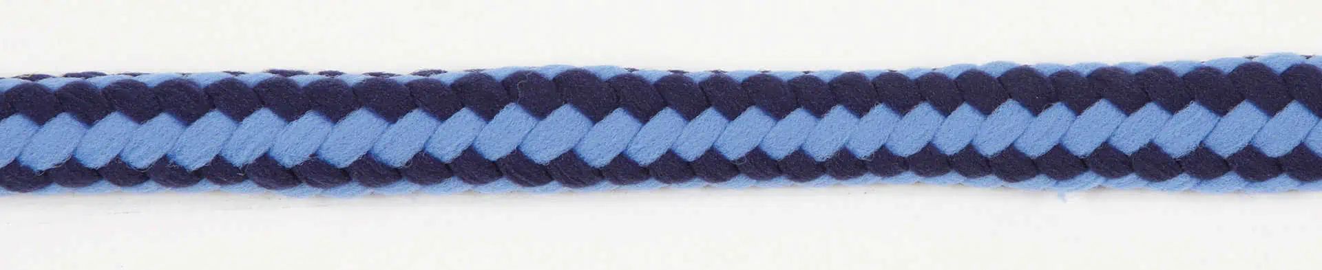 Longe de meneur Covalliero Hippo pour chevaux, PE tressé, bleu clair/bleu foncé