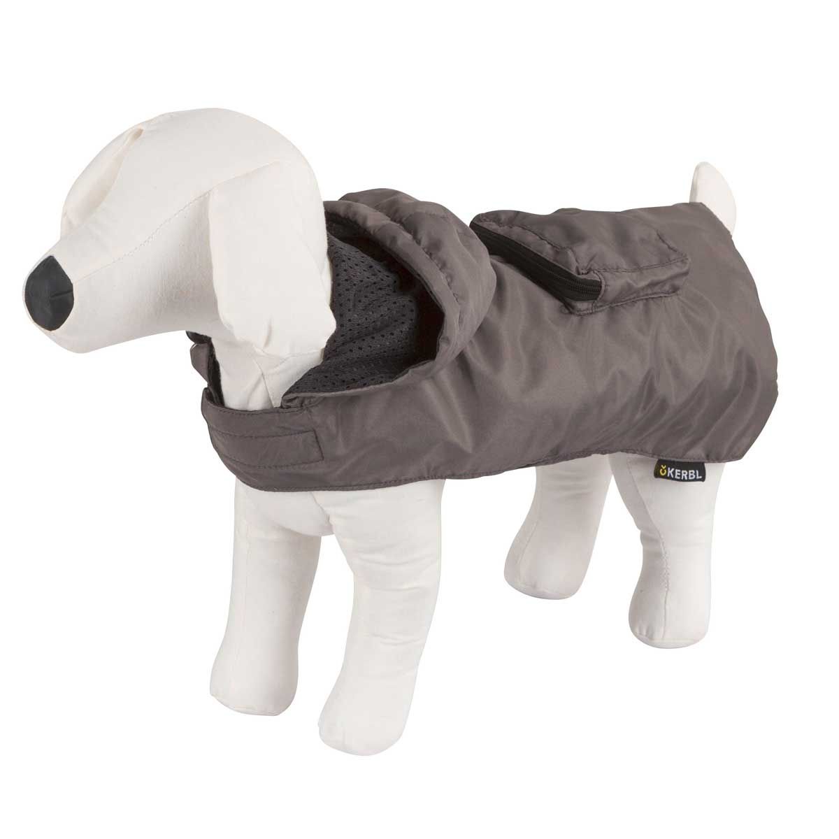 Kerbl Impermeabile Seattle, Cappotto Pioggia Cane con Cappuccio Grigio