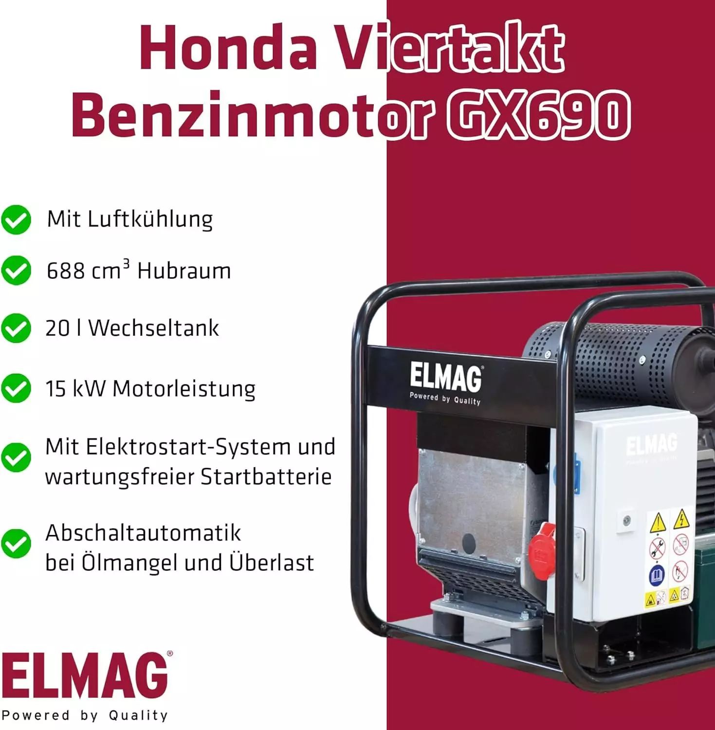 Elmag Generatore di corrente SEB 16000WDE-AVR, infografica