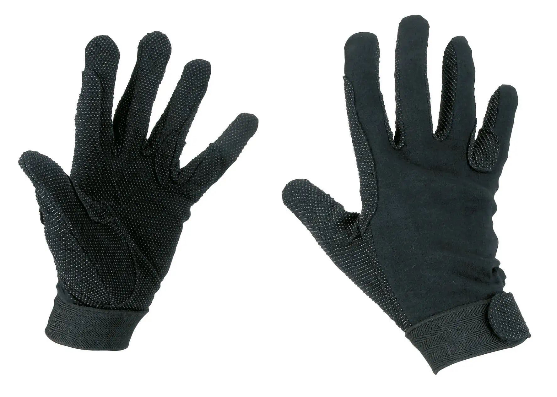 Covalliero Reithandschuhe Baumwolle Jersey, griffige Innenhand, Größe M