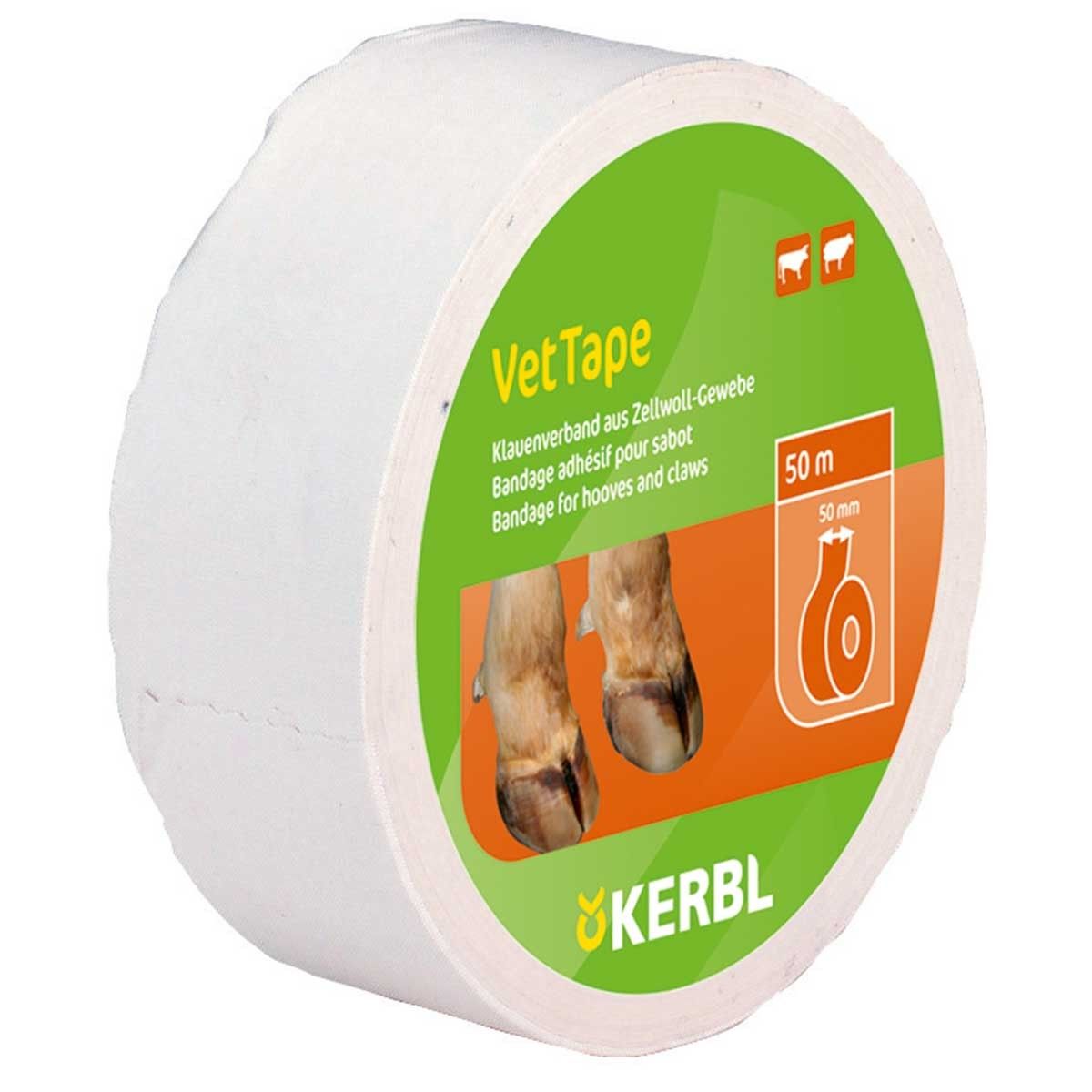 Kerbl VetTape Bande adhésive pour onglons, respirante, 50 m, emballage