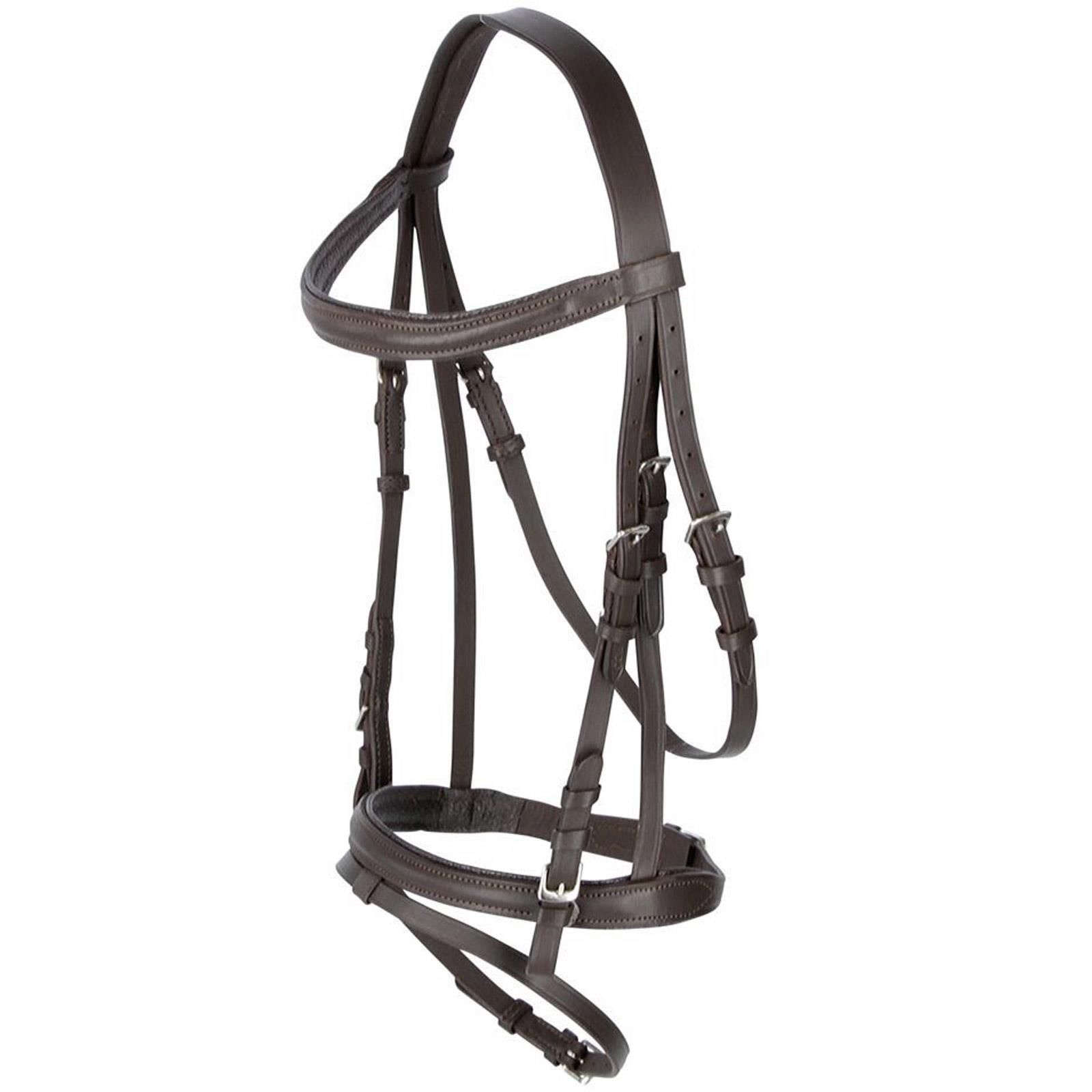 Covalliero Trensenzaum Standard Leder mit Sperrriemen, handgenäht, braun, Pony