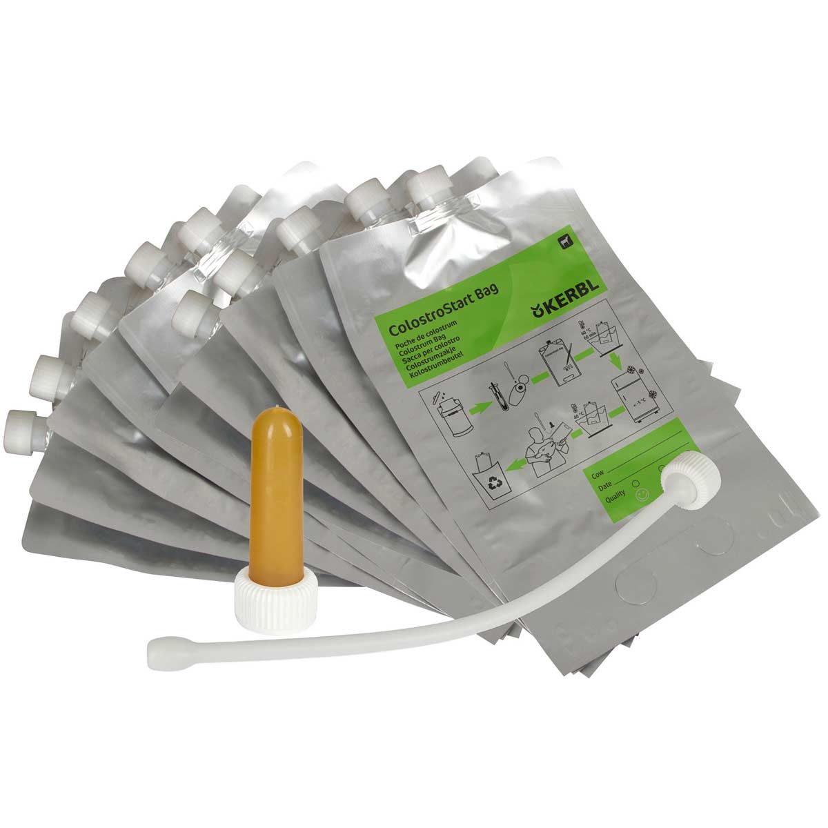 Kerbl ColostroStart – Système de gestion du colostrum, lot de 10