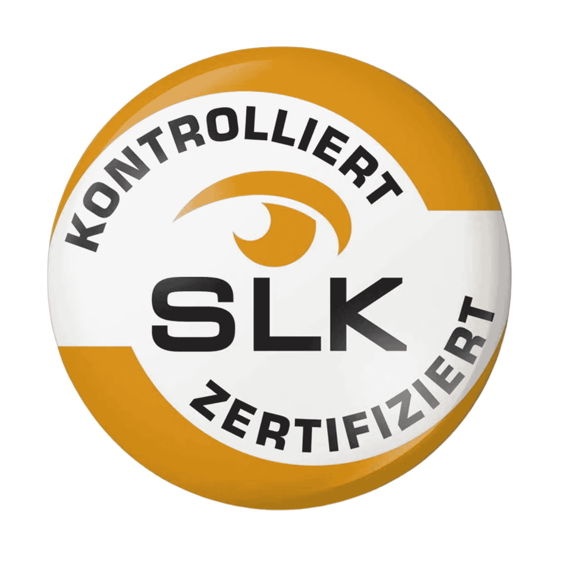 disc, certified, logo, orange, SLK