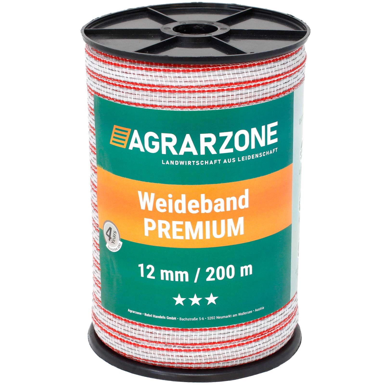 Agrarzone bandă pentru garduri electrice Premium 0,30 TriCOND, alb-roșu