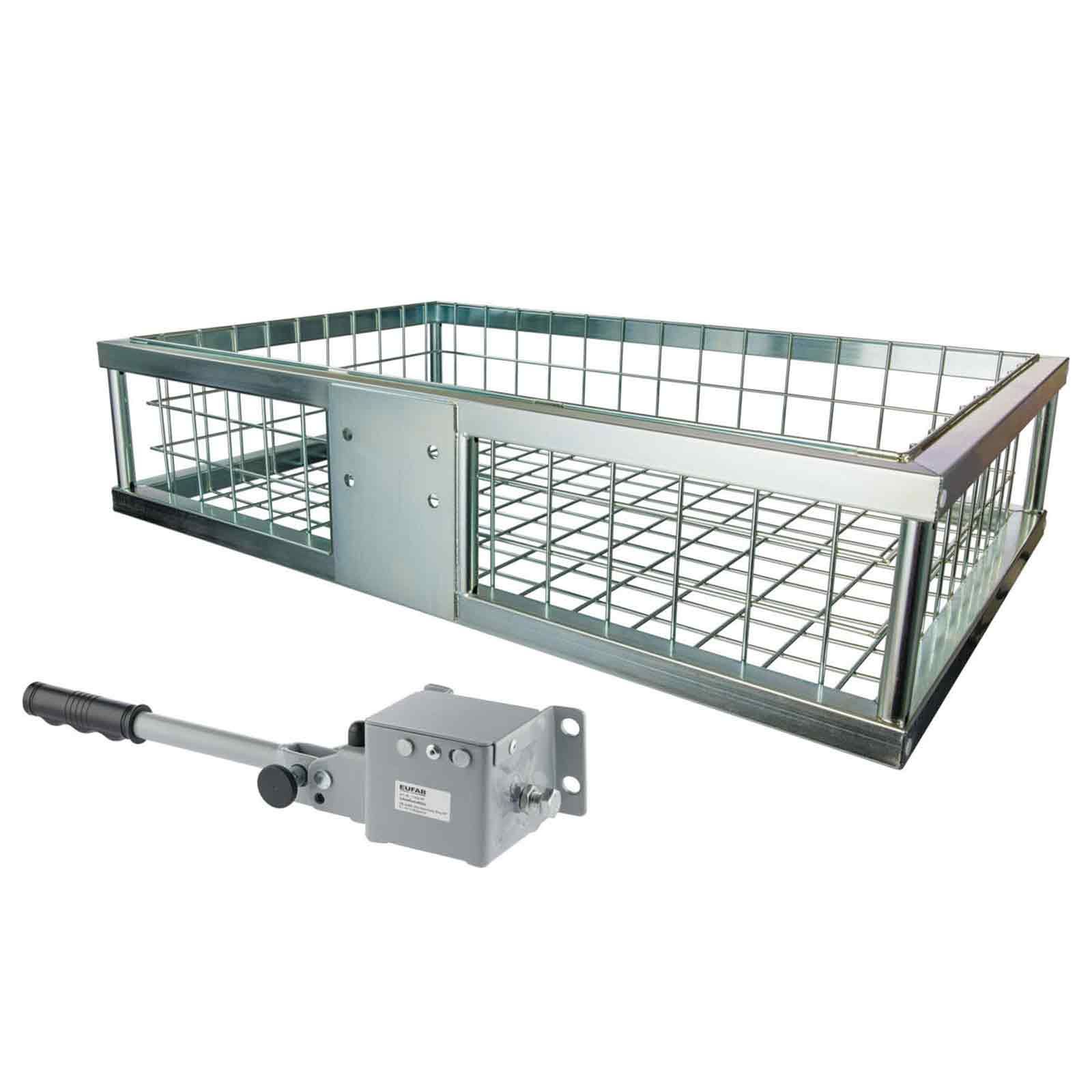 Portapacchi zincato per gancio da traino 89x58,5 cm, contenuto della confezione