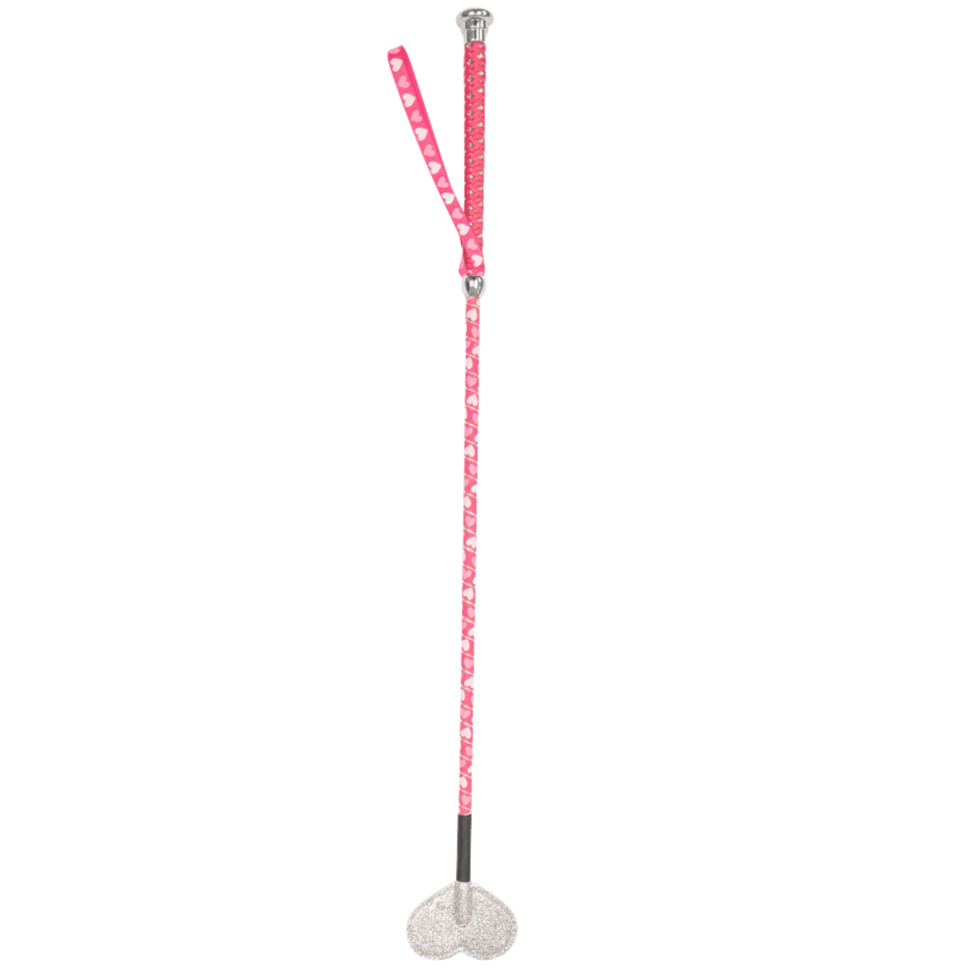 walking cane, pink cane, adjustable, heart pattern, glitter handle