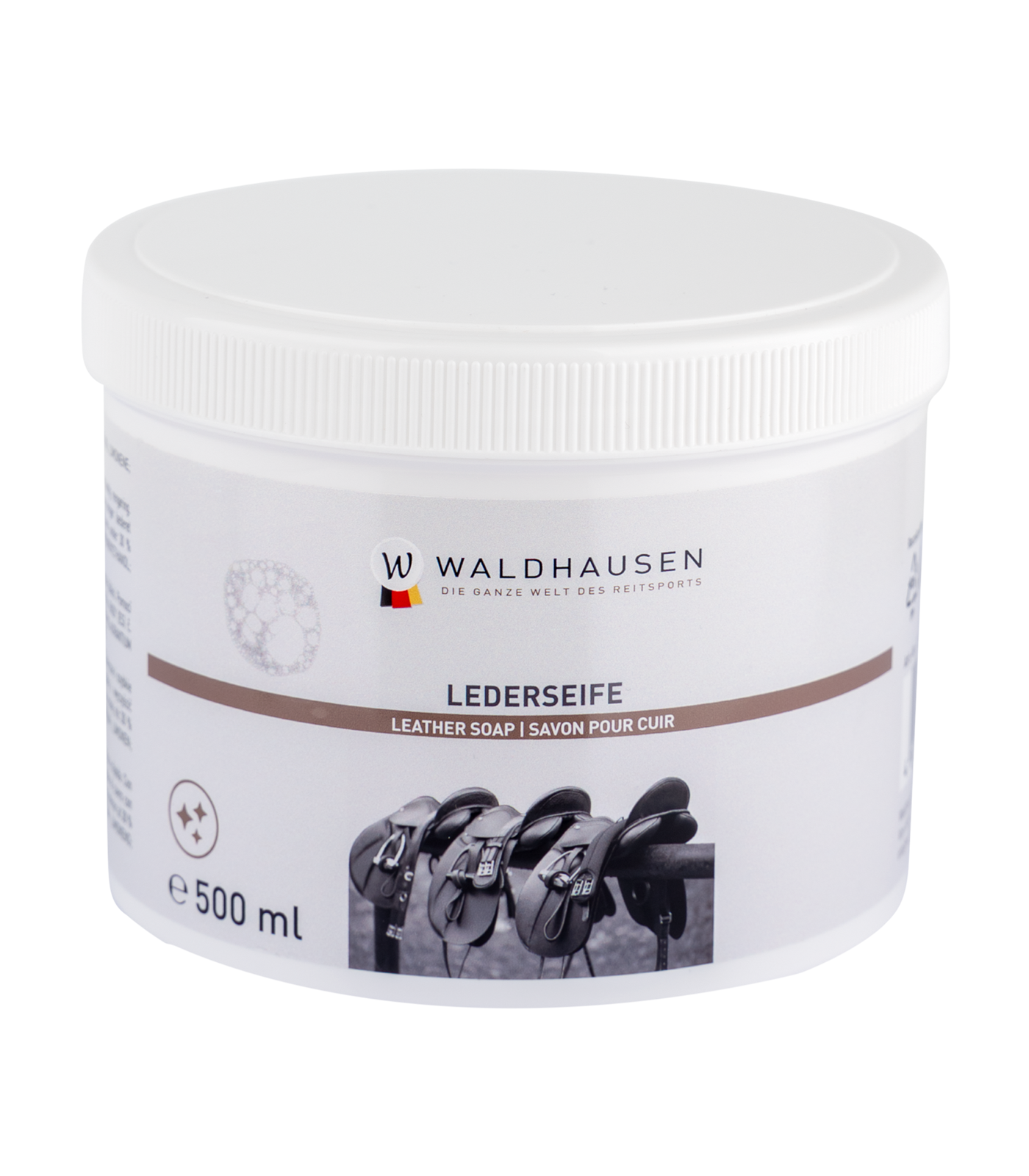 Waldhausen Saddle & Leather Soap with Sponge, 500 ml Tin