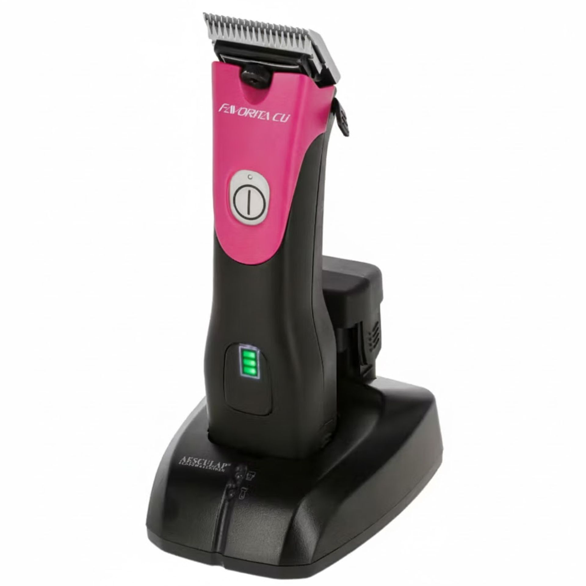 Aesculap Favorita CLi Cordless Clipper Pink with Attachment Comb Set, side view