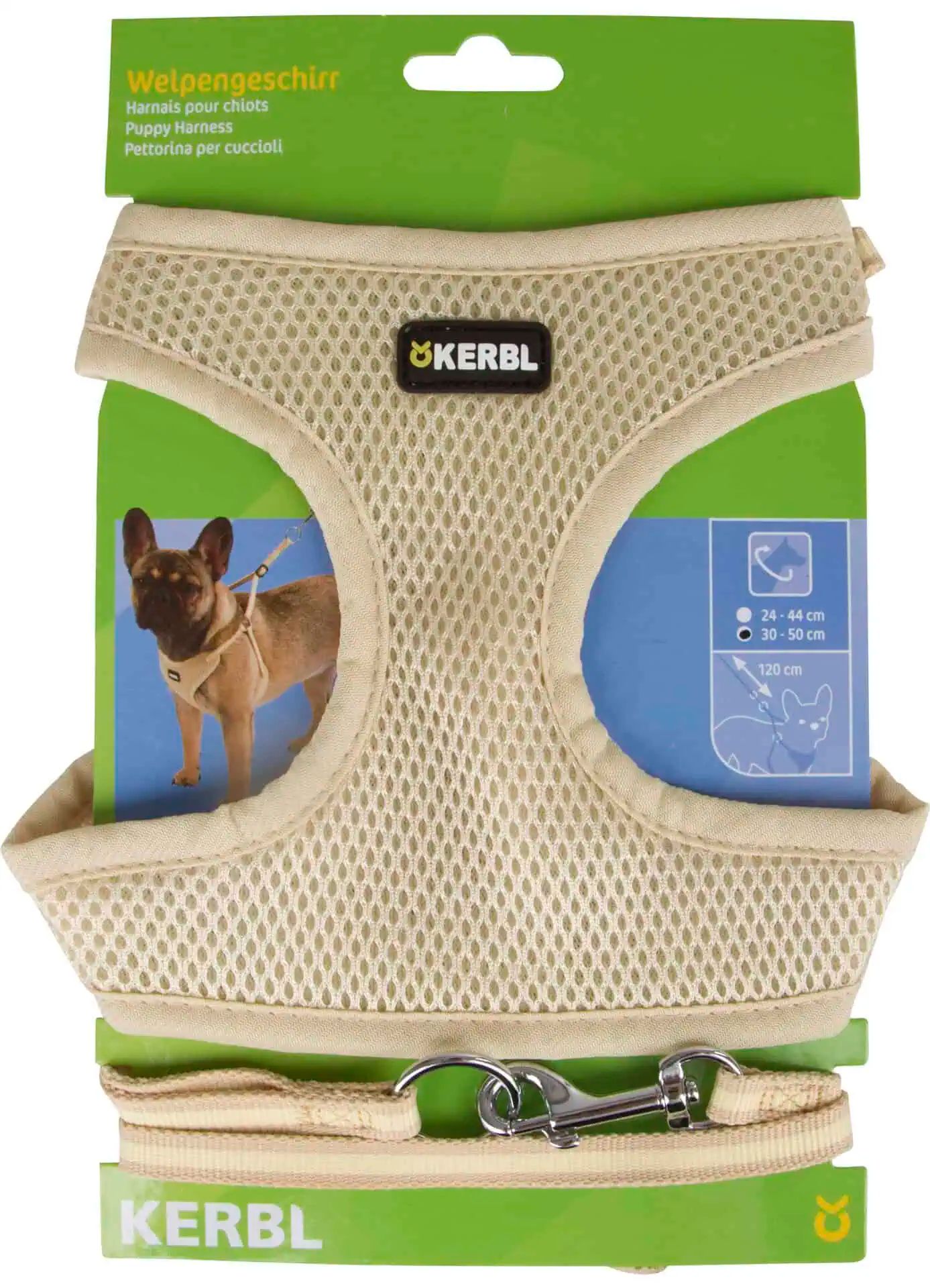 Kerbl Harnais pour chiot avec laisse, mesh, réglable, emballage