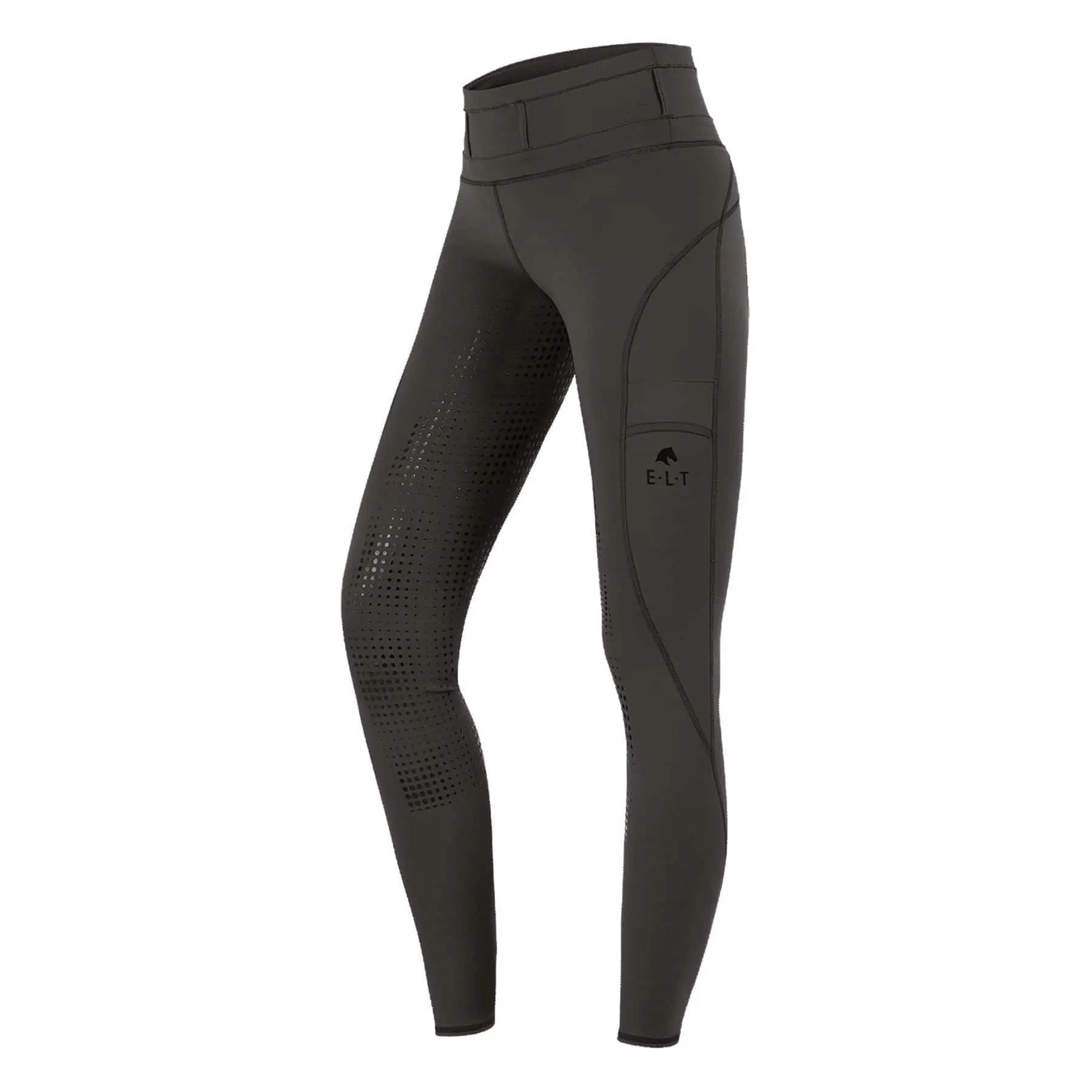 Legging d'équitation taille haute Hanna ELT, fond intégral silicone, boue 40
