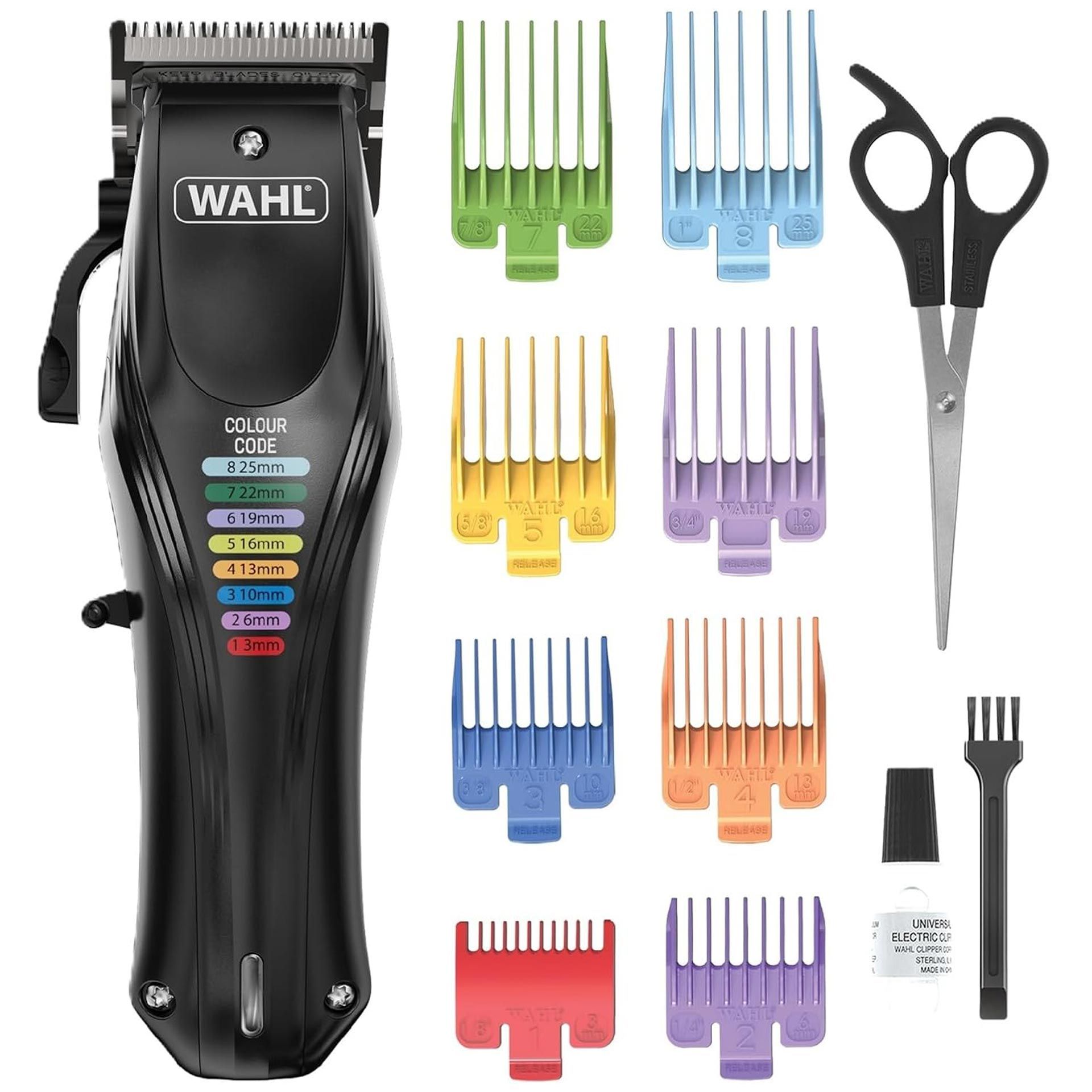 WAHL Color Pro Tosatrice a batteria con 8 pettini colorati, contenuto della confezione