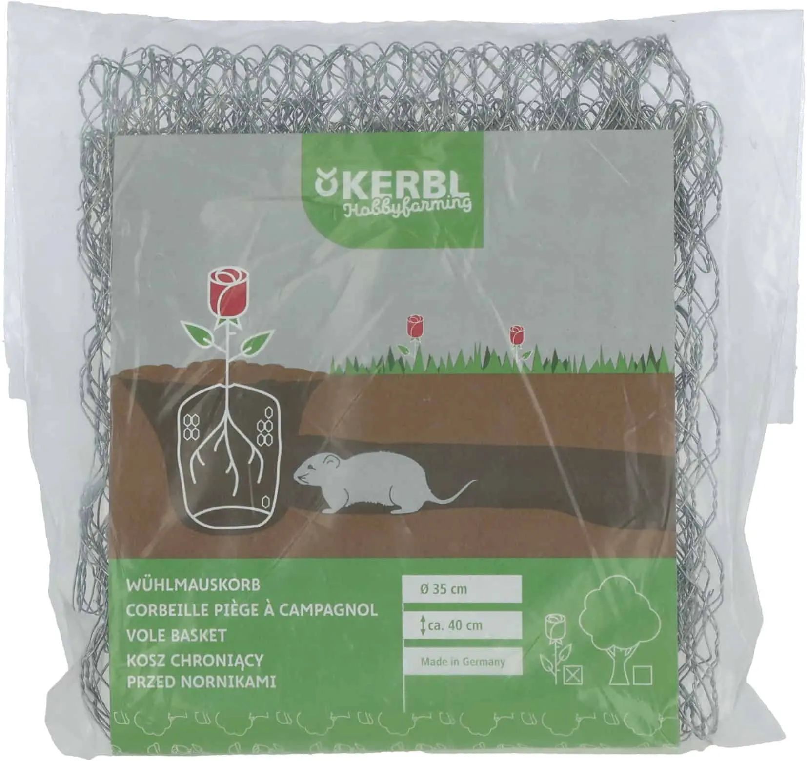 Kerbl Wühlmauskorb verzinkt, Schutzkorb gegen Wurzelverbiss, Verpackung