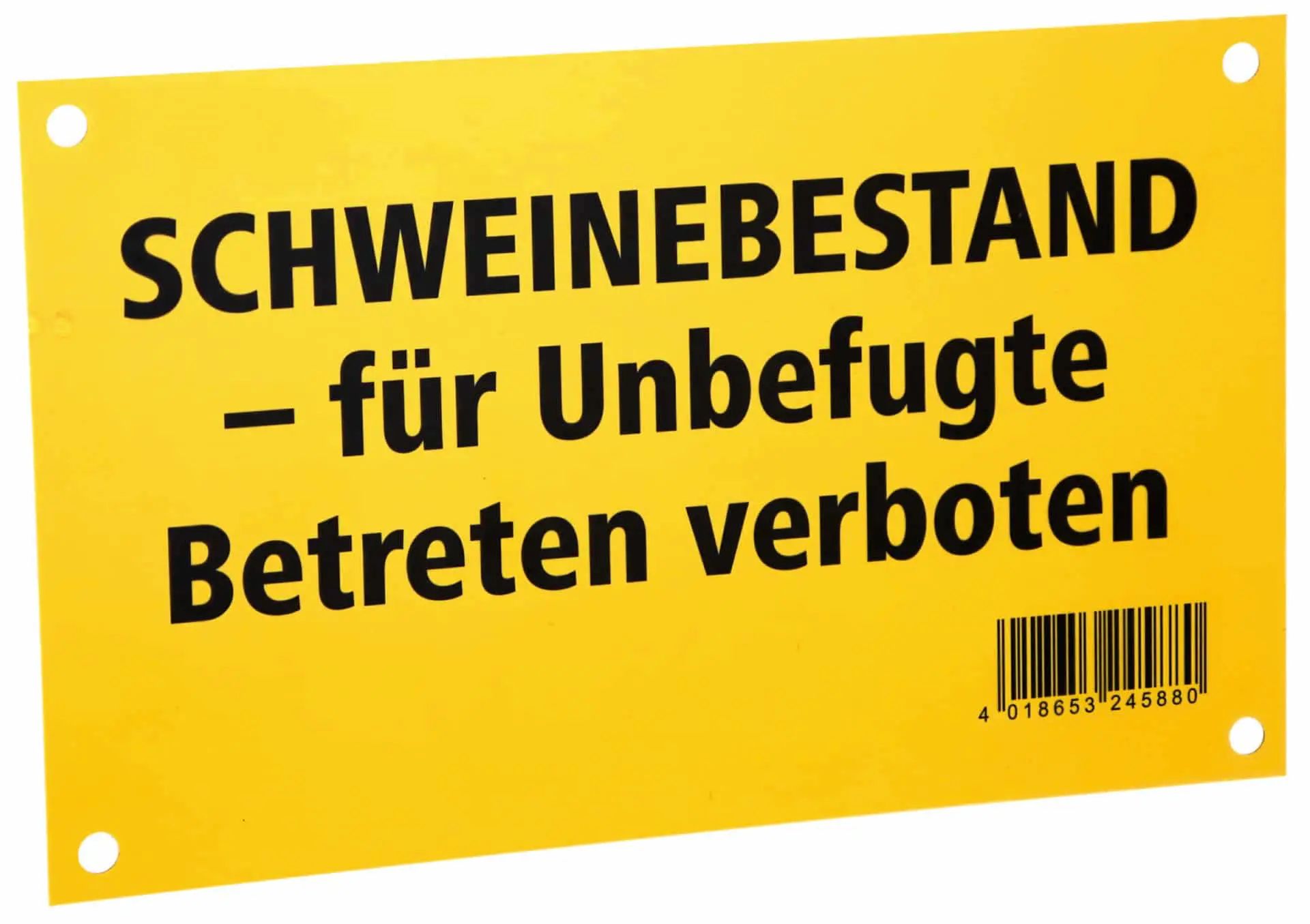 Kerbl Warning Sign "Pig Stock, No Entry", Plastic, Single-Sided Print, front view