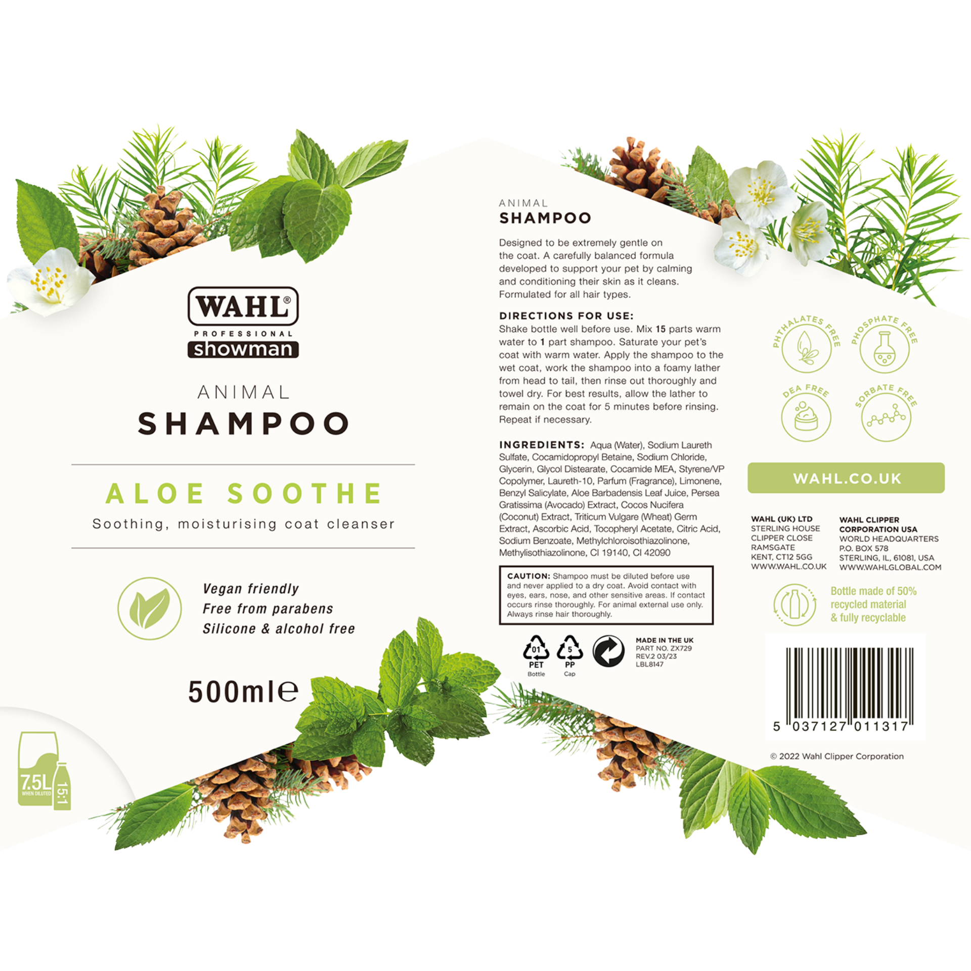Wahl Aloe Soothe Shampoo concentrato per pelli sensibili