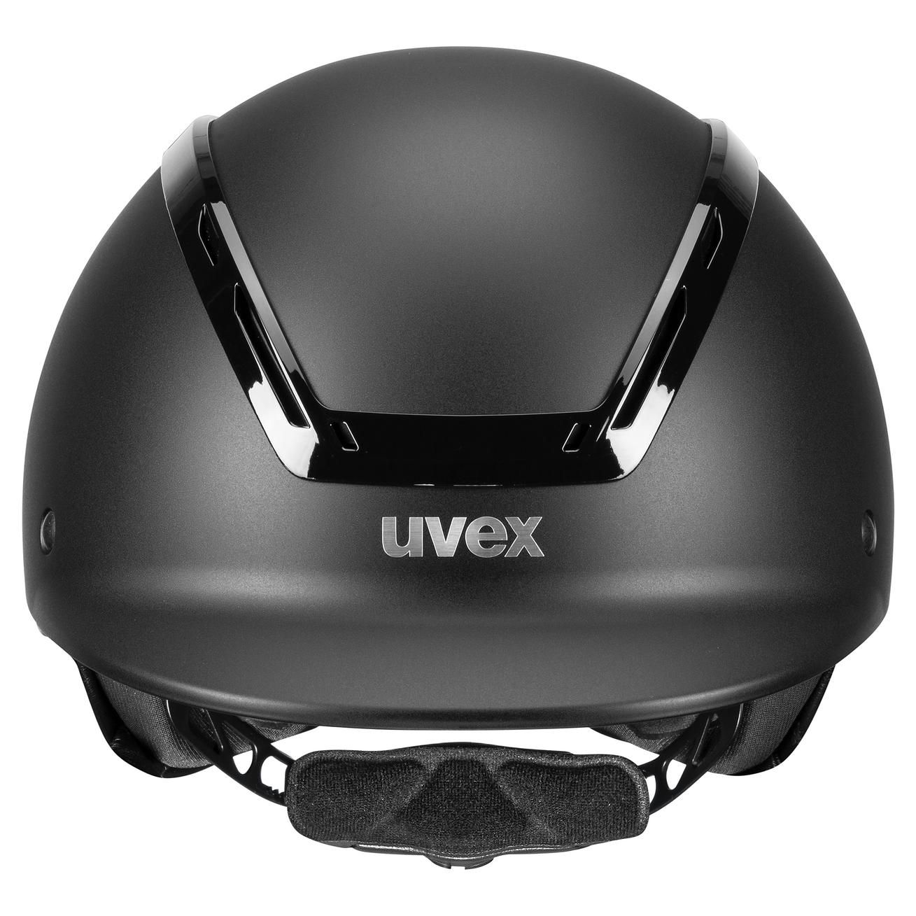 uvex Reithelm exxeed active, matter Look mit Klavierlack-Rahmen, schwarz L-XL (59-61 cm)