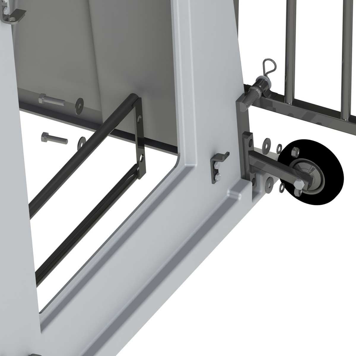 Kerbl Kit soglia di rinforzo CalfHouse PE UV+, metallo, schema di montaggio, ruota
