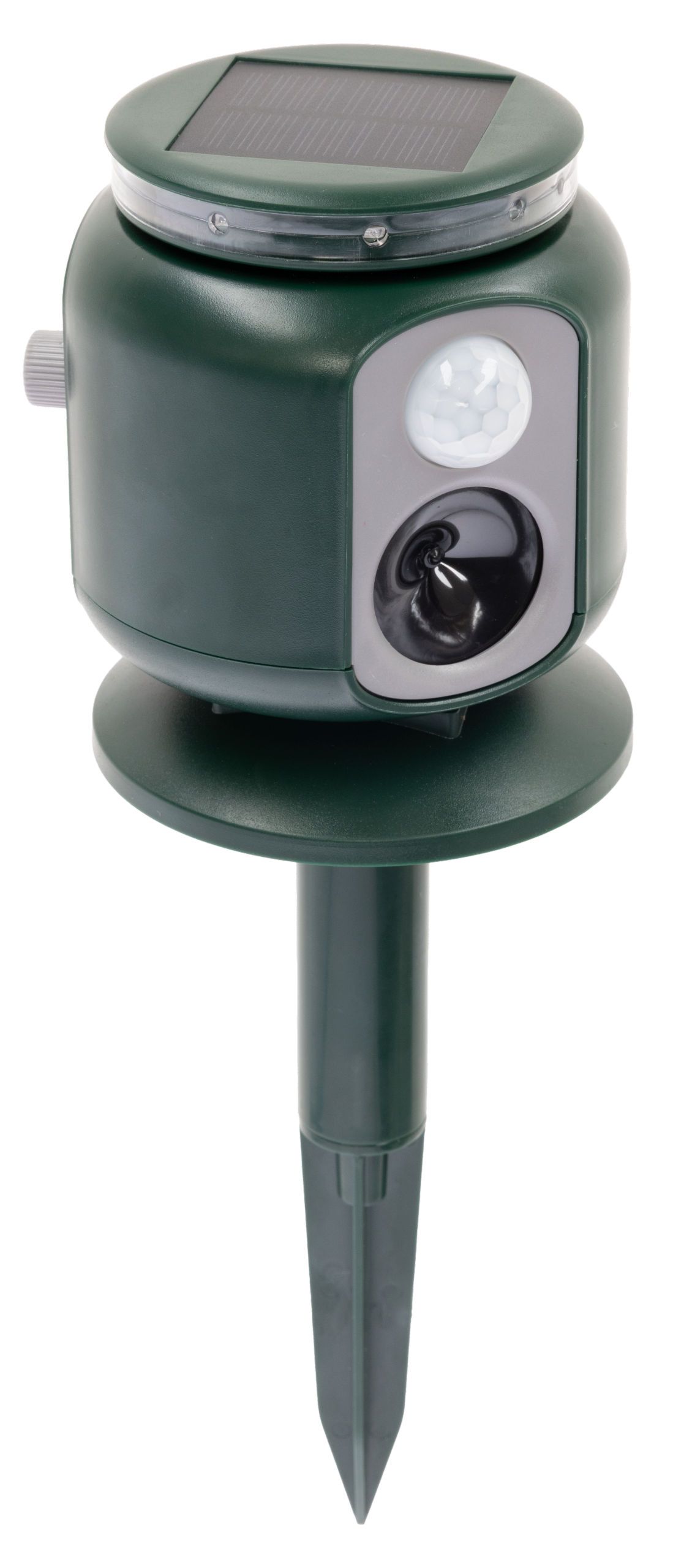 solar-powered, motion sensor, garden stake, green, outdoor lighting