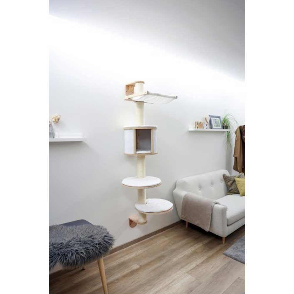 Kerbl Arbre à chat mural Dolomit 168 cm avec niche et sisal, en utilisation, en intérieur