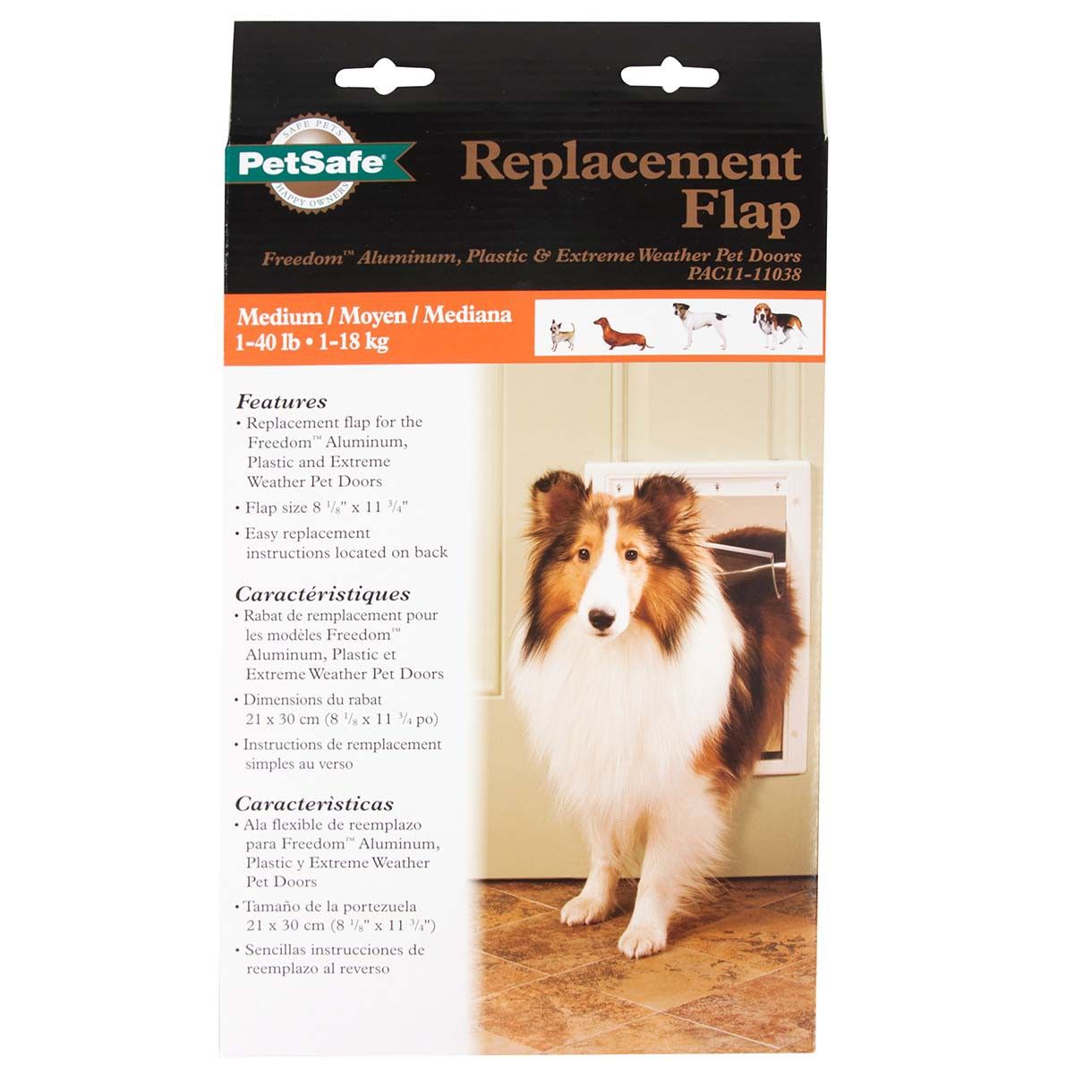 PetSafe Ersatzklappe Staywell 620 Hundetür, transparent 20,6x32,7cm, Verpackung
