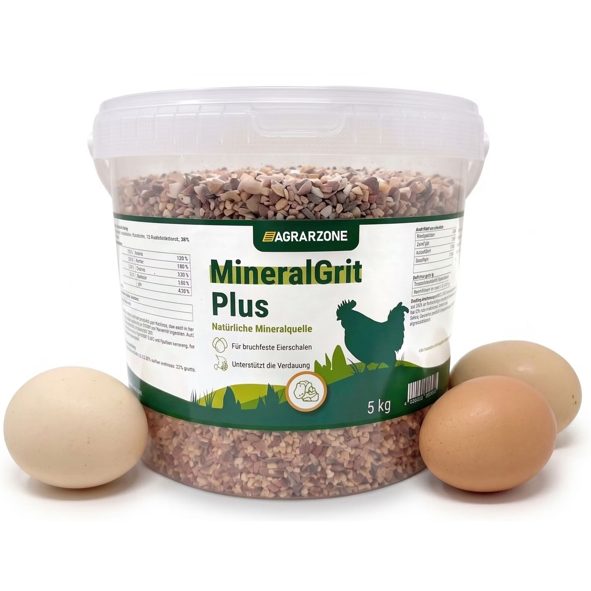 Agrarzone MineralGrit Plus grit di conchiglie per galline, 23 % di calcio, 5 kg