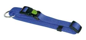 Halsband aus Gurtband in Blau mit Steckschnalle und Metallring