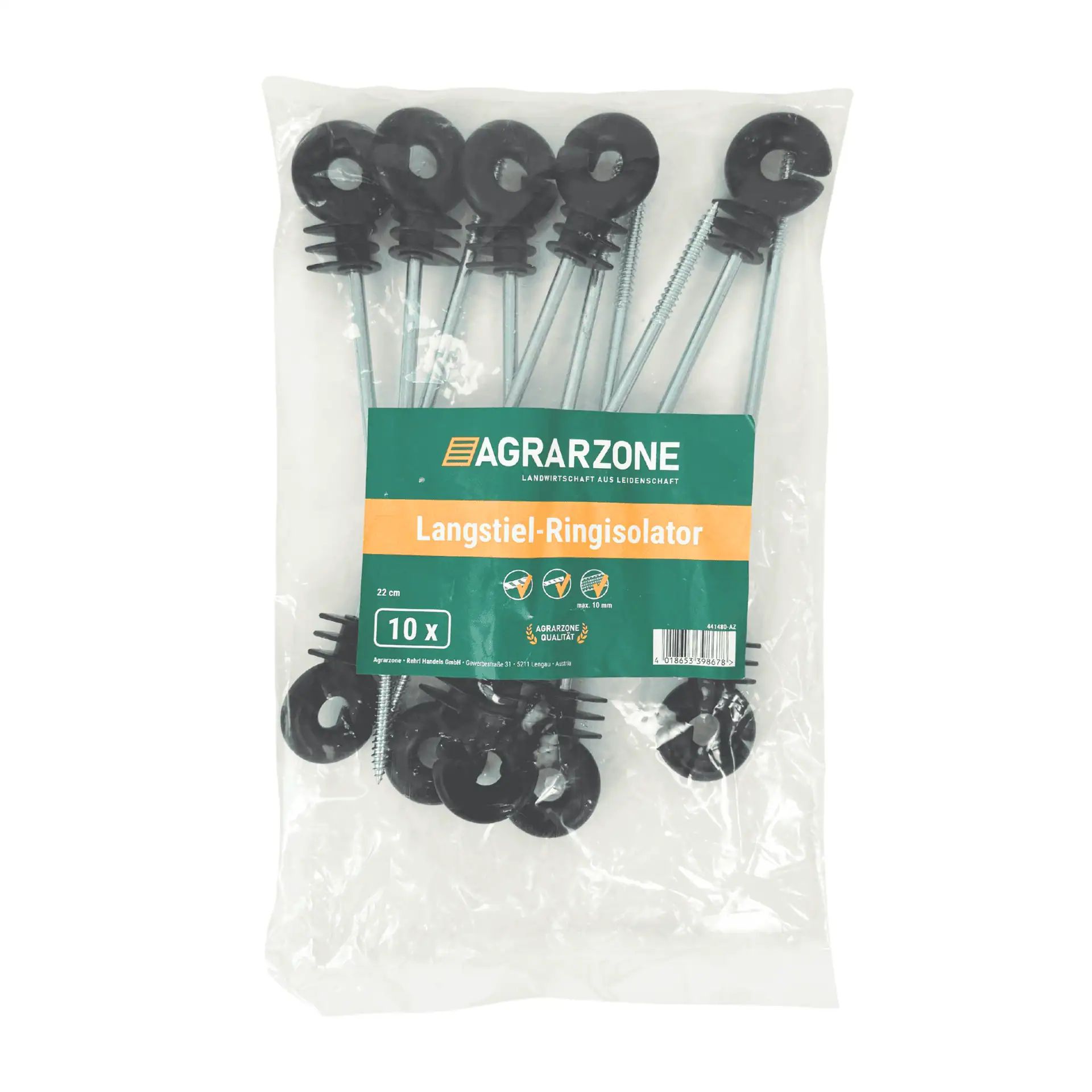 10x Agrarzone Isolatore ad anello con gambo lungo 22 cm, confezione