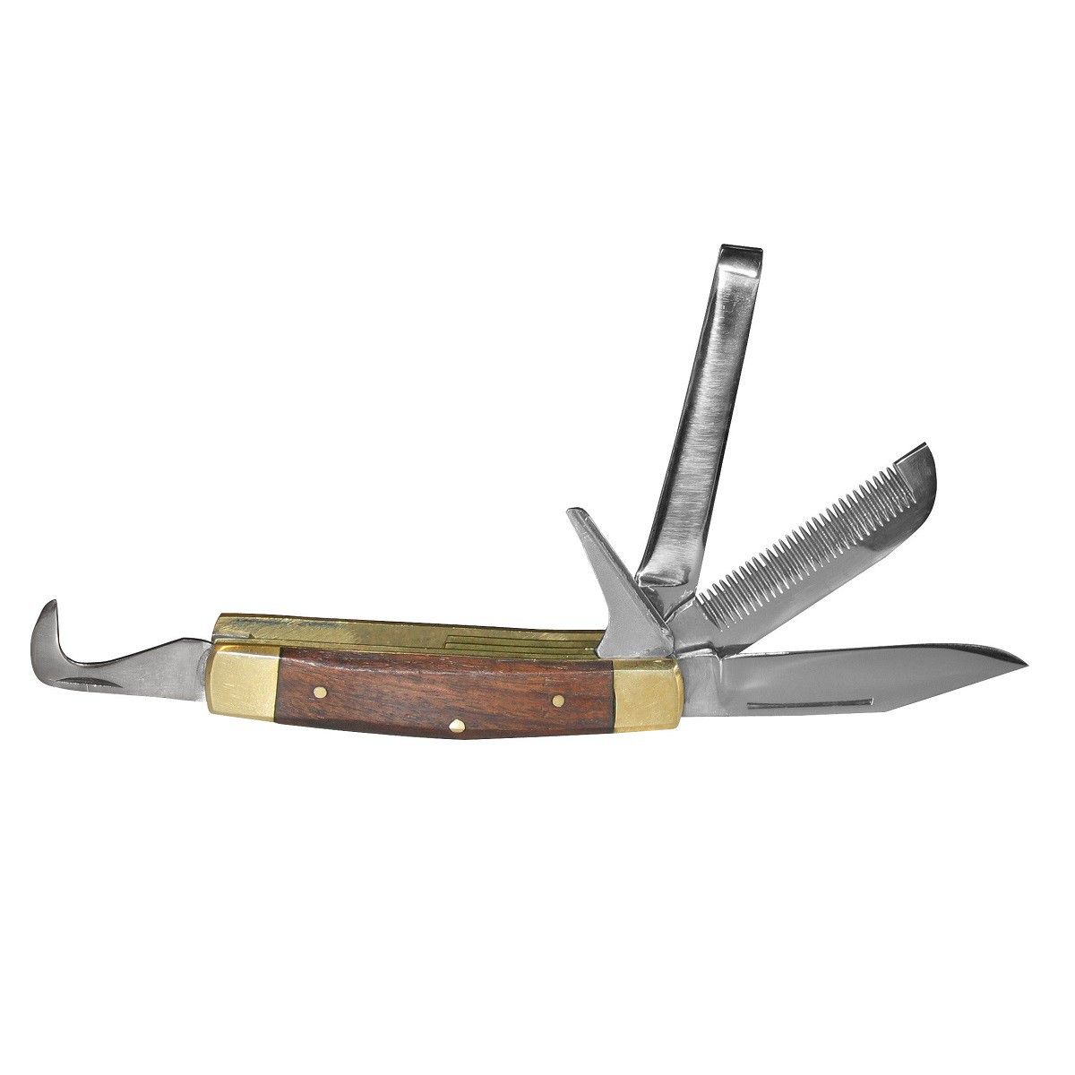 Coltello da cavaliere Kerbl manico legno, 5 funzioni