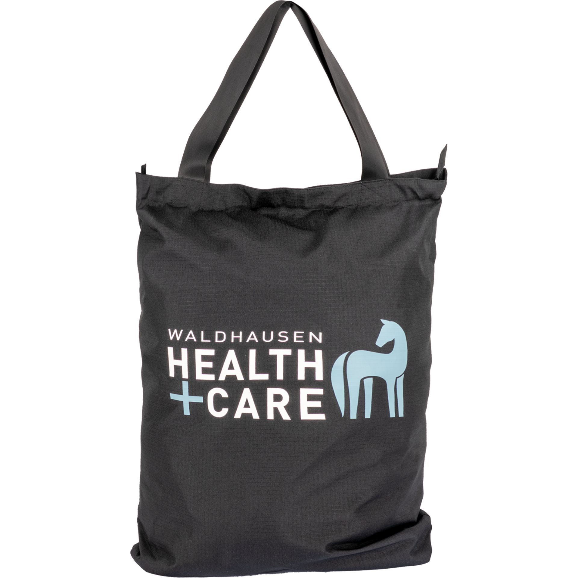 tote bag, black bag, health care, logo, horse graphic