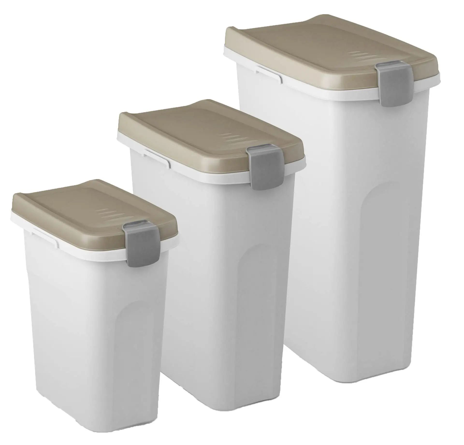 Kerbl Contenitore per mangime marrone/bianco, a chiusura clip, varianti di misura