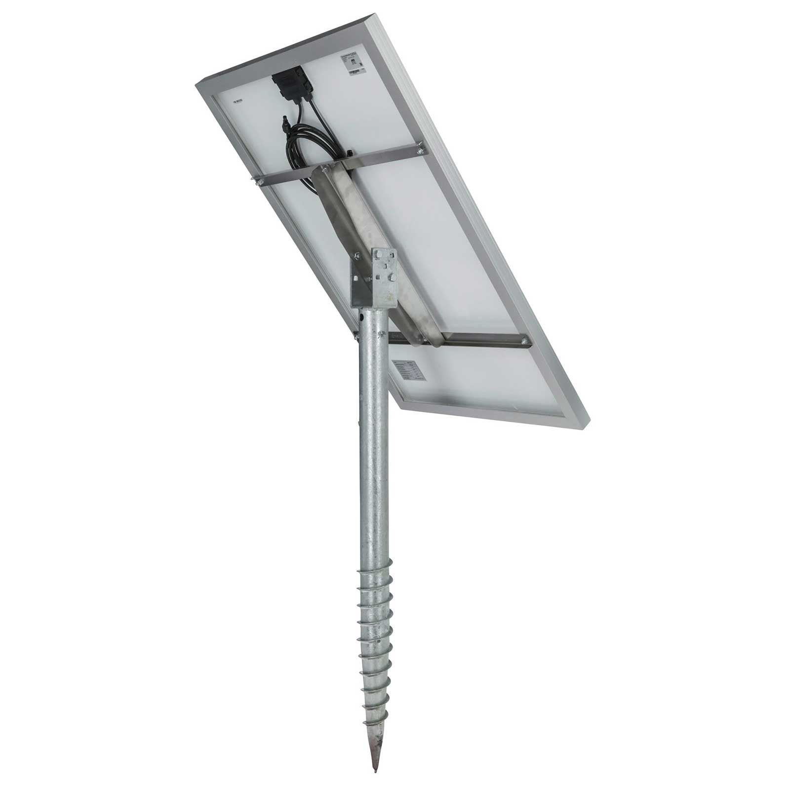 Kerbl Erdanker-Set für Solarmodule bis 100 Watt, Spiral-Halteanker 120 cm, im Einsatz