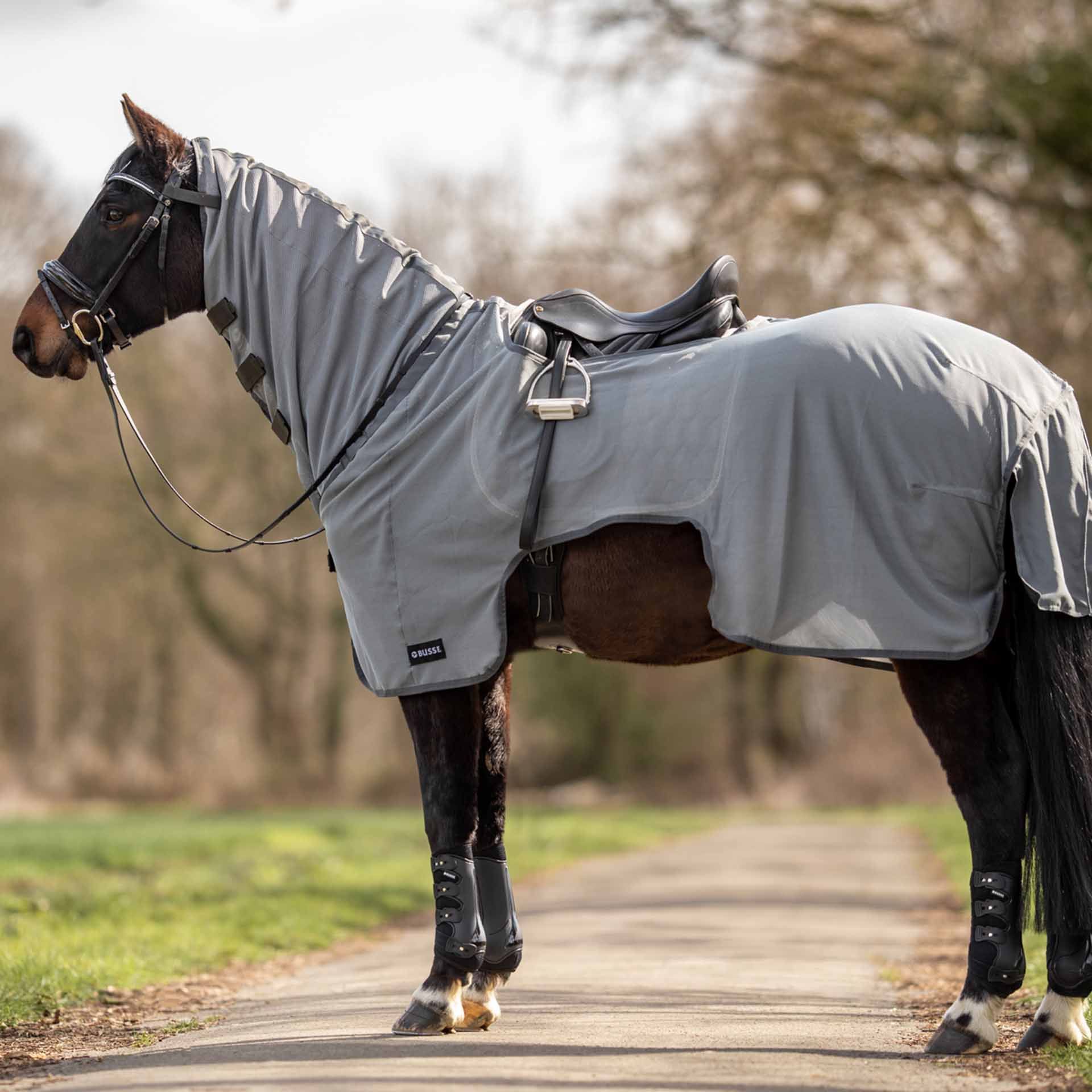 Couvre-reins BUSSE MOSKITO III anti-mouches, tissu filet, 145, gris