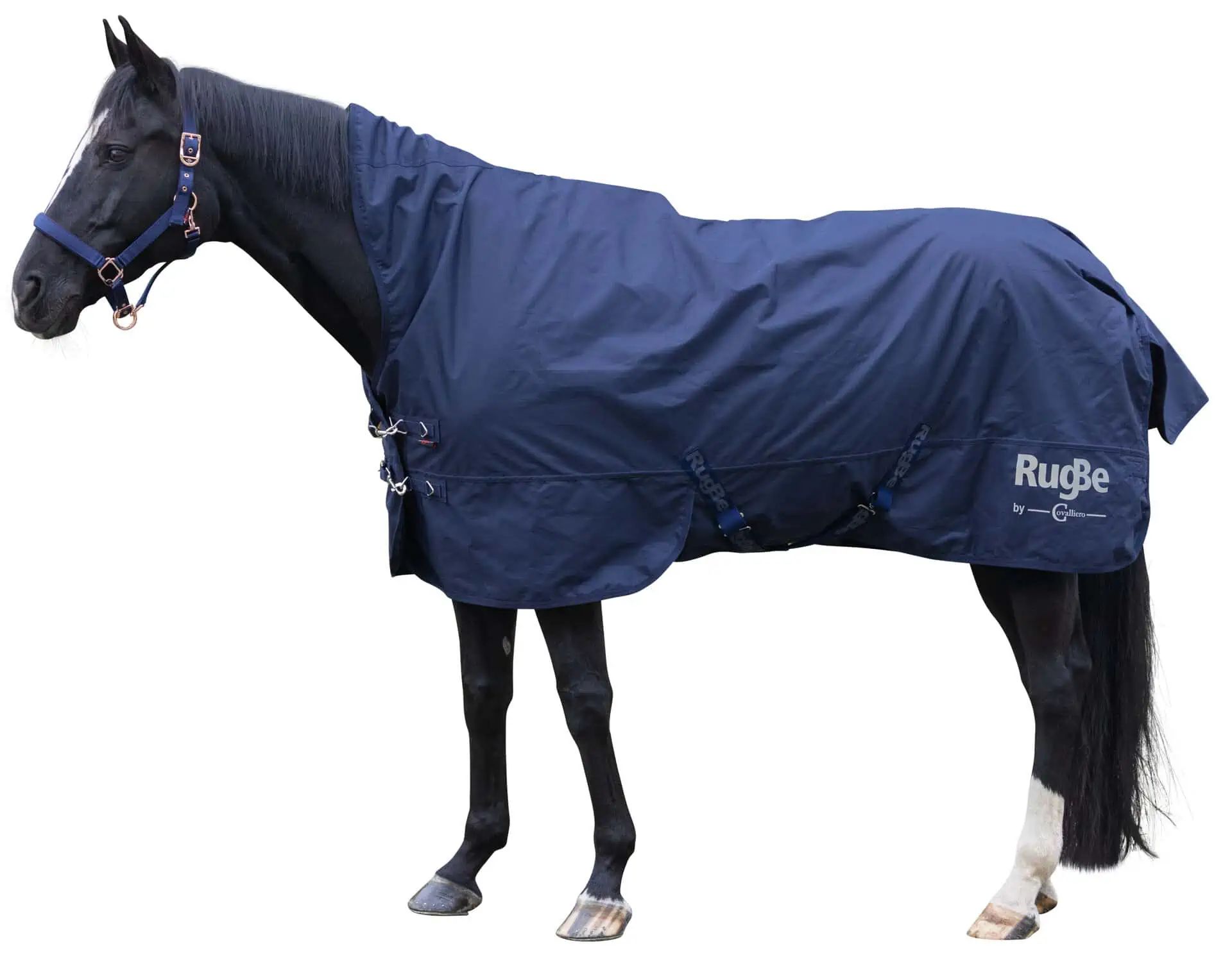 Couverture d'extérieur cheval RugBe HighNeck sans rembourrage, vue de côté