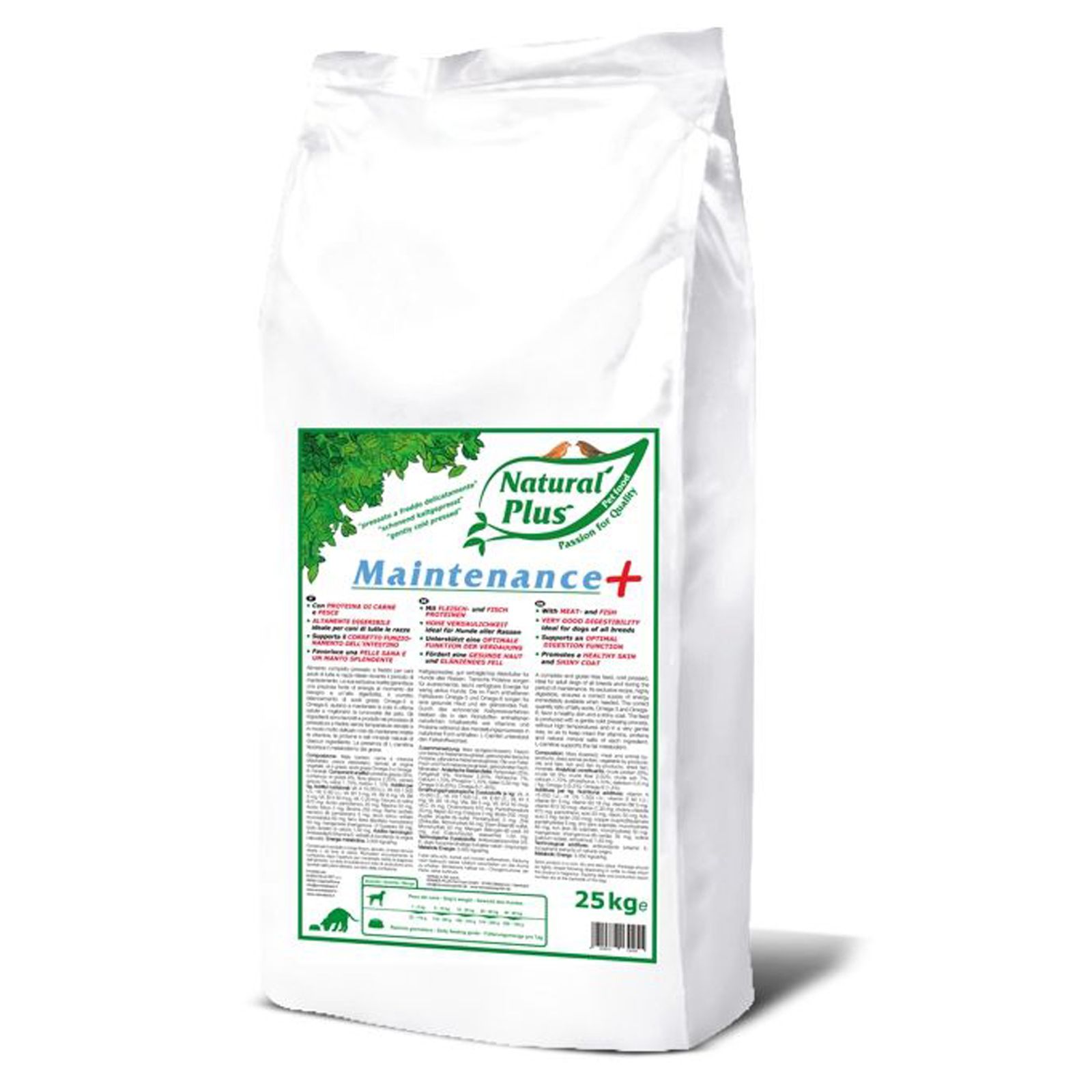 Natural Plus Maintenance Plus, hidegen préselt kutyaeledel 25 kg